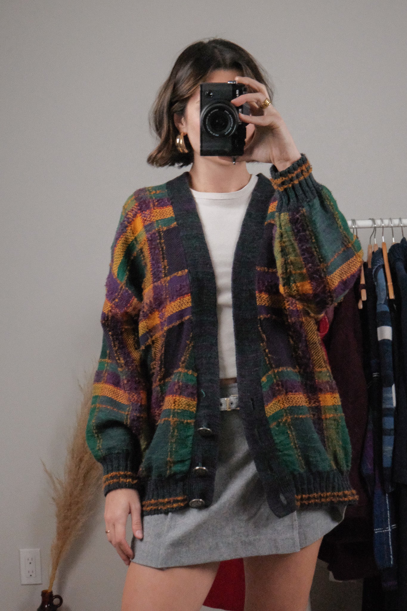 Vintage x Plaid Cardigan (M/L)