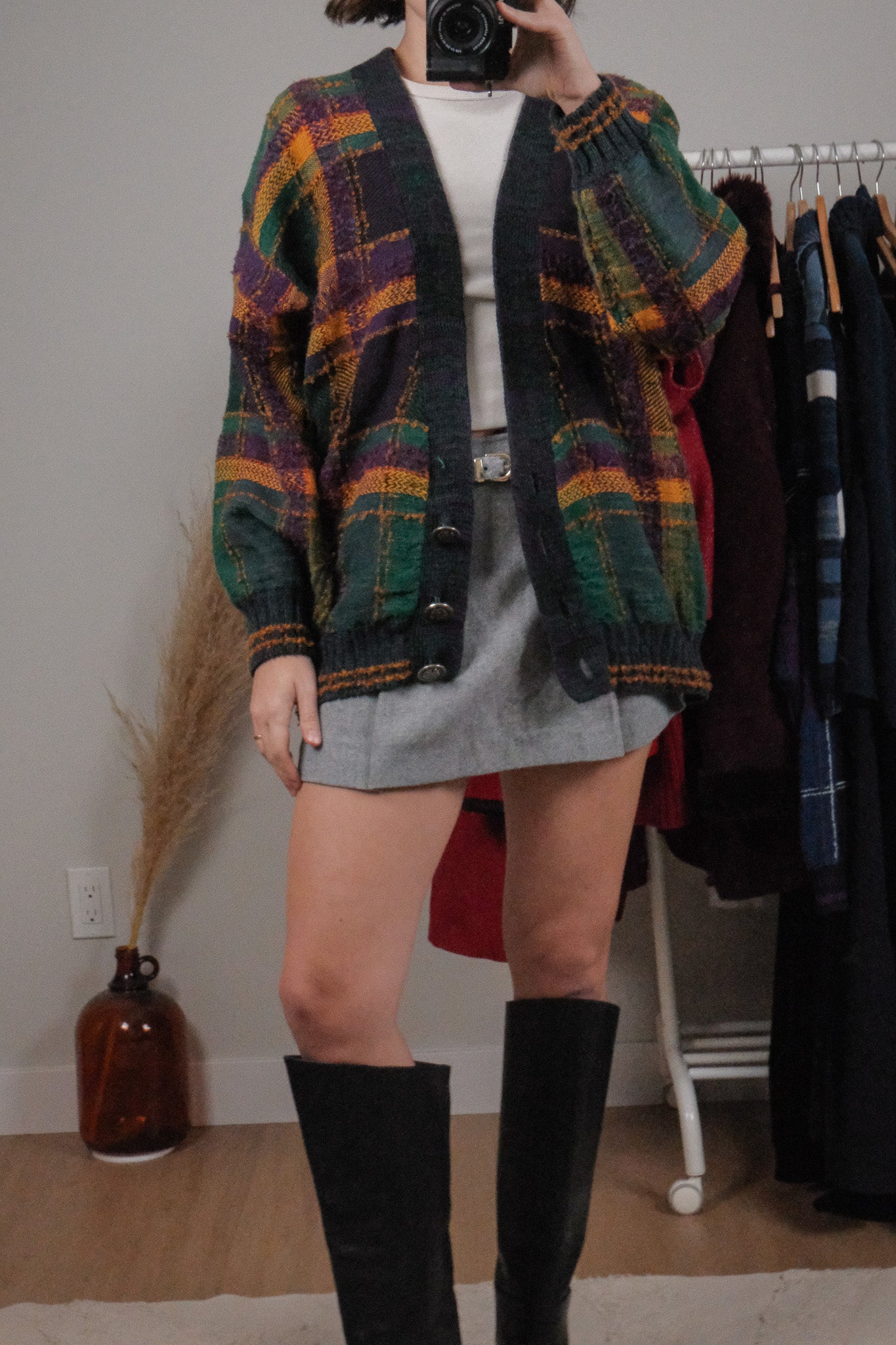Vintage x Plaid Cardigan (M/L)