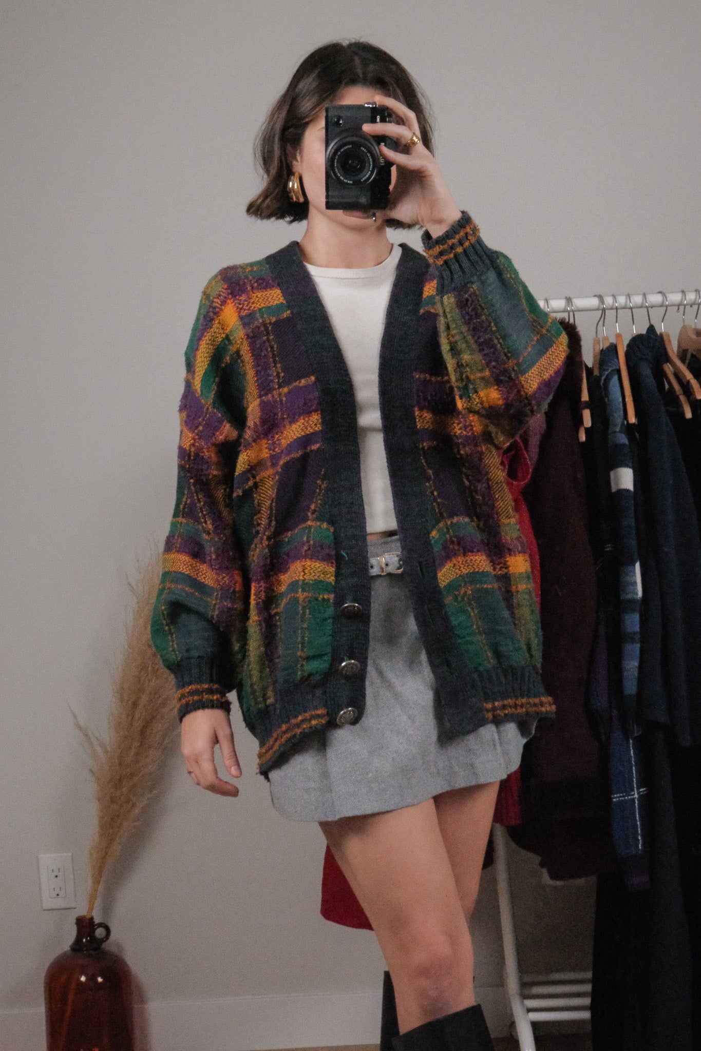 Vintage x Plaid Cardigan (M/L)