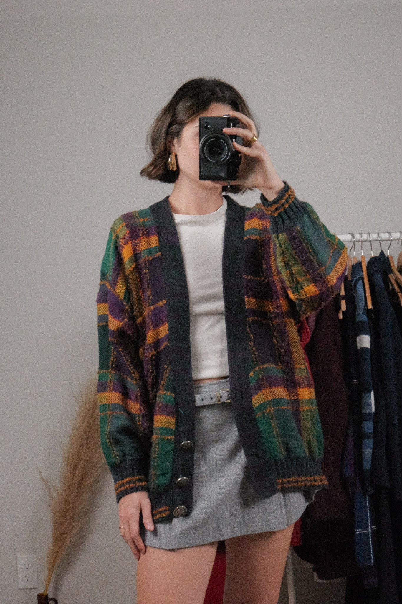 Vintage x Plaid Cardigan (M/L)