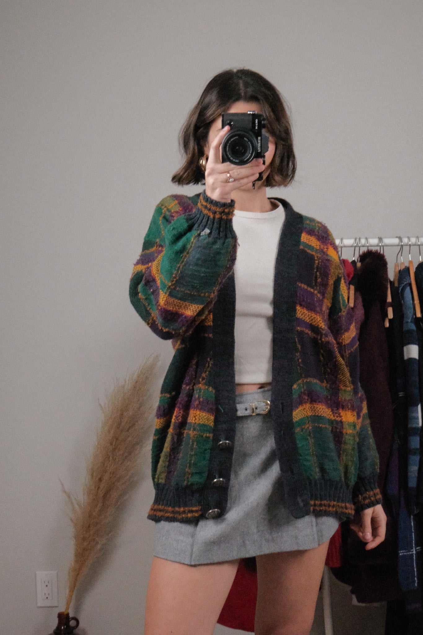 Vintage x Plaid Cardigan (M/L)