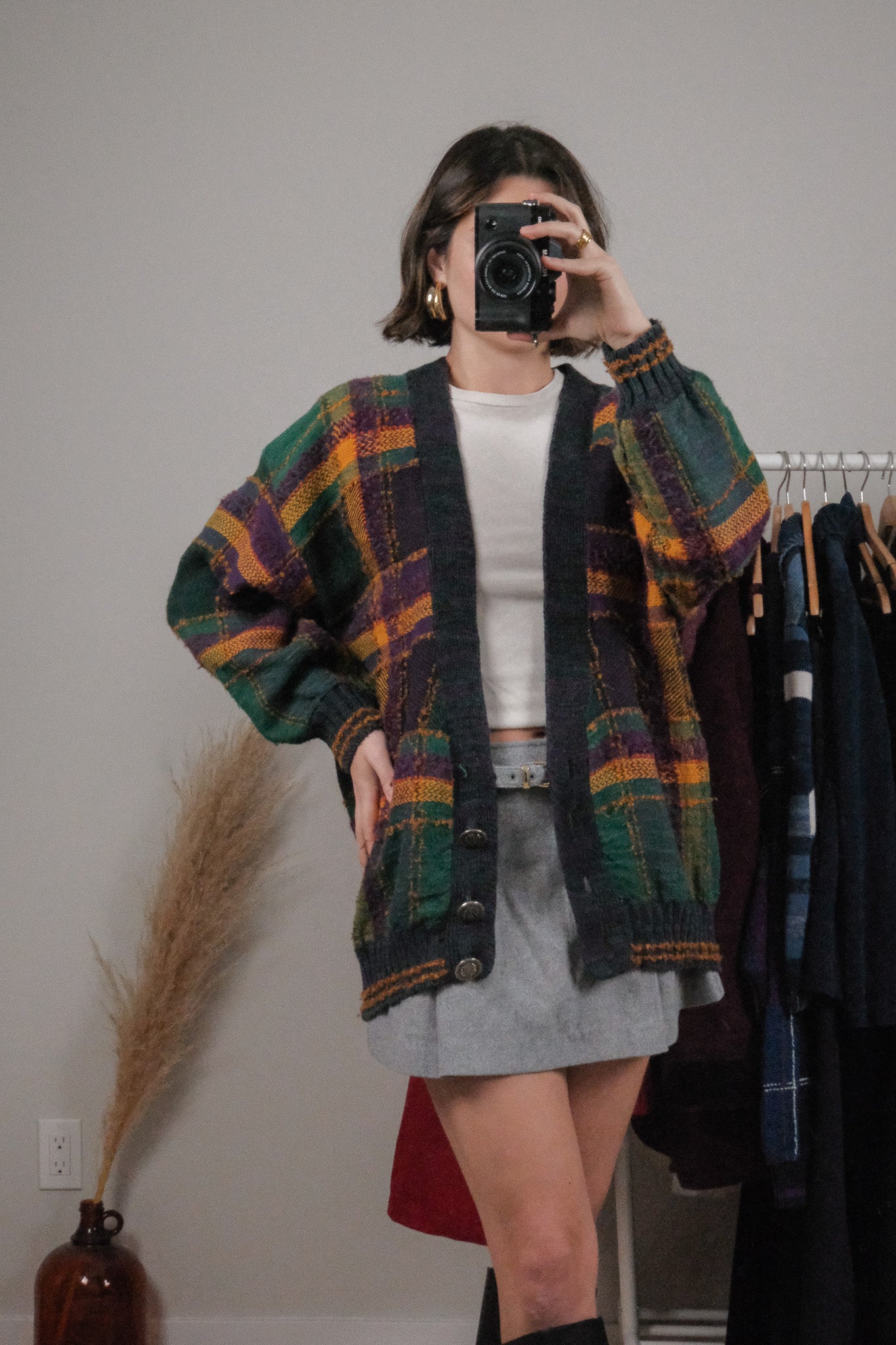Vintage x Plaid Cardigan (M/L)