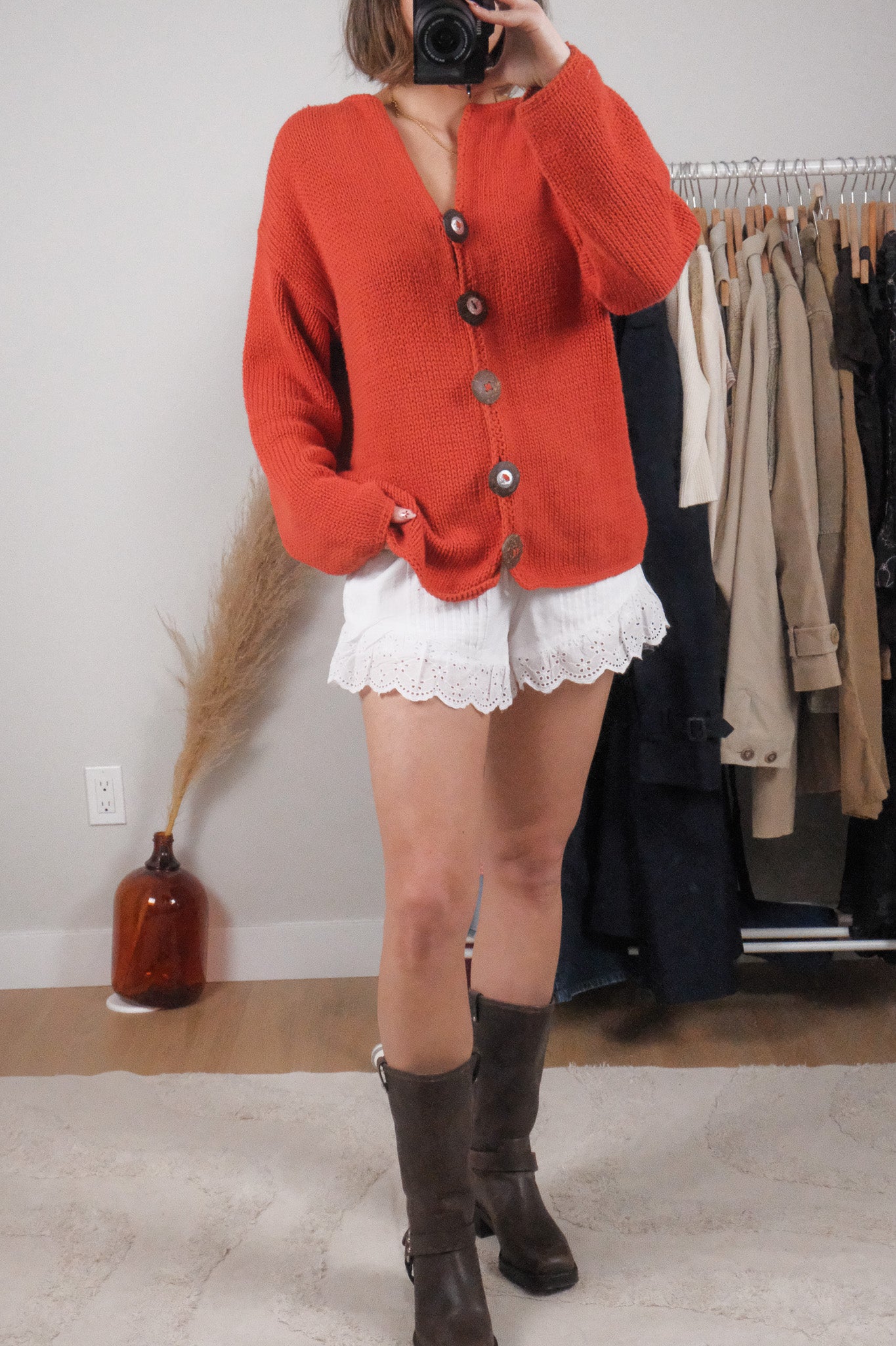 Vintage x Cotton Chunky Knit Cardigan (L/XL)