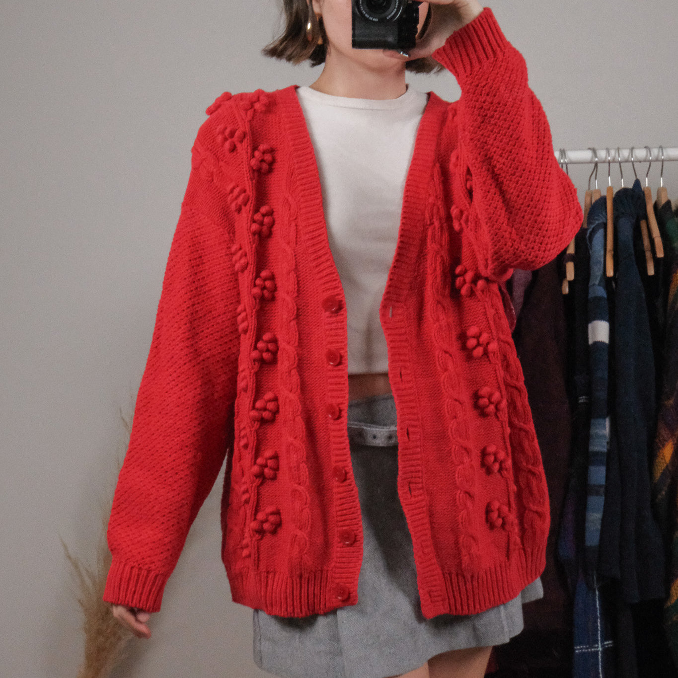 Vintage x Cotton Textured Chunky Cardigan (M/L)