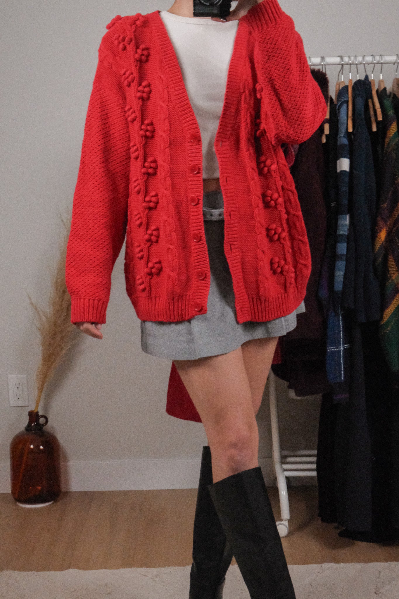 Vintage x Cotton Textured Chunky Cardigan (M/L)