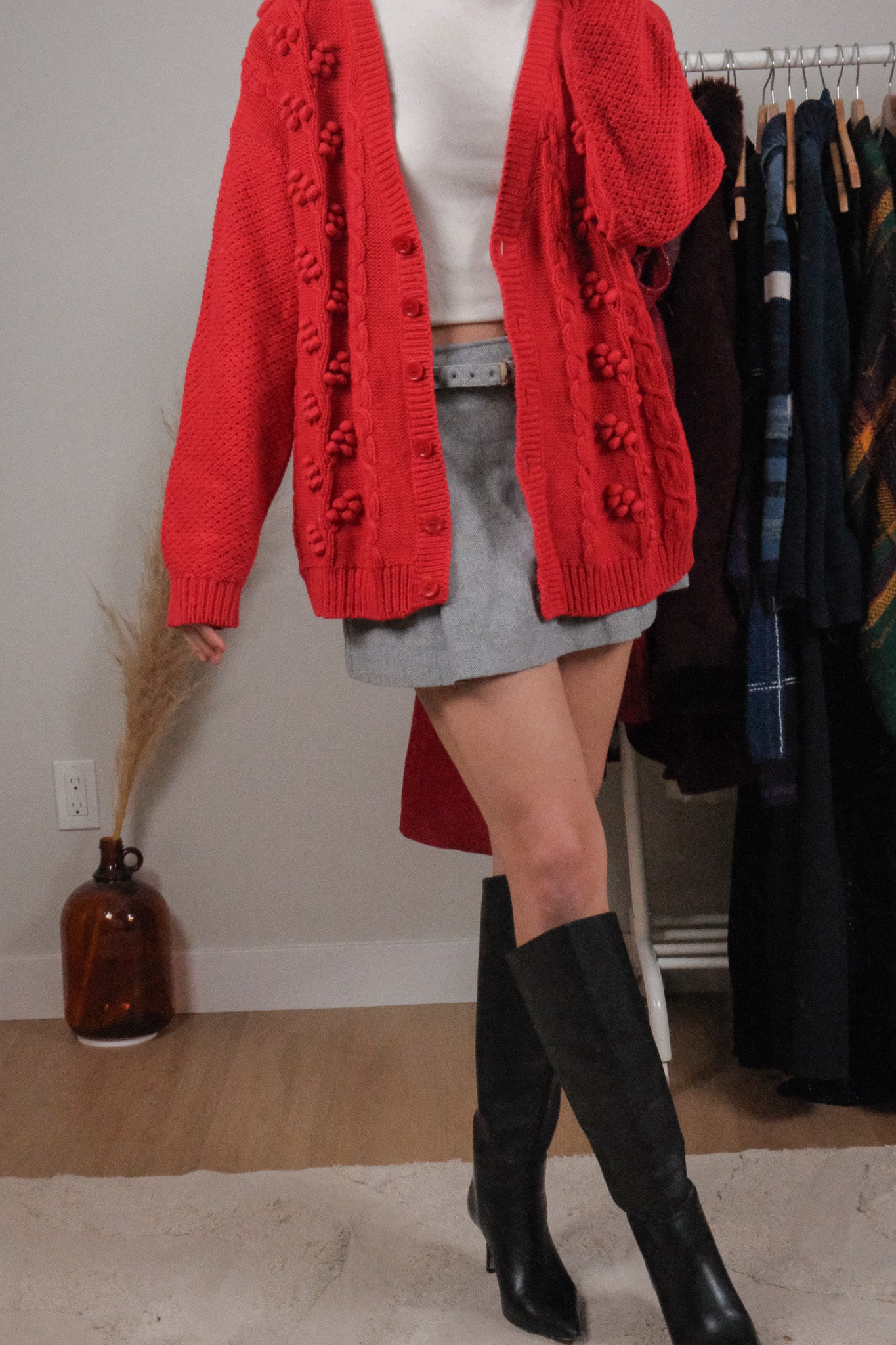 Vintage x Cotton Textured Chunky Cardigan (M/L)