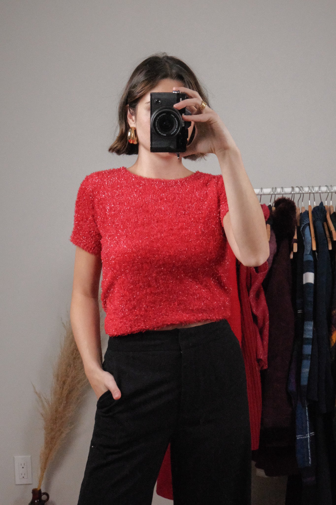 Made in Canada x Vintage x Fluffy Shimmer Top (M/L)