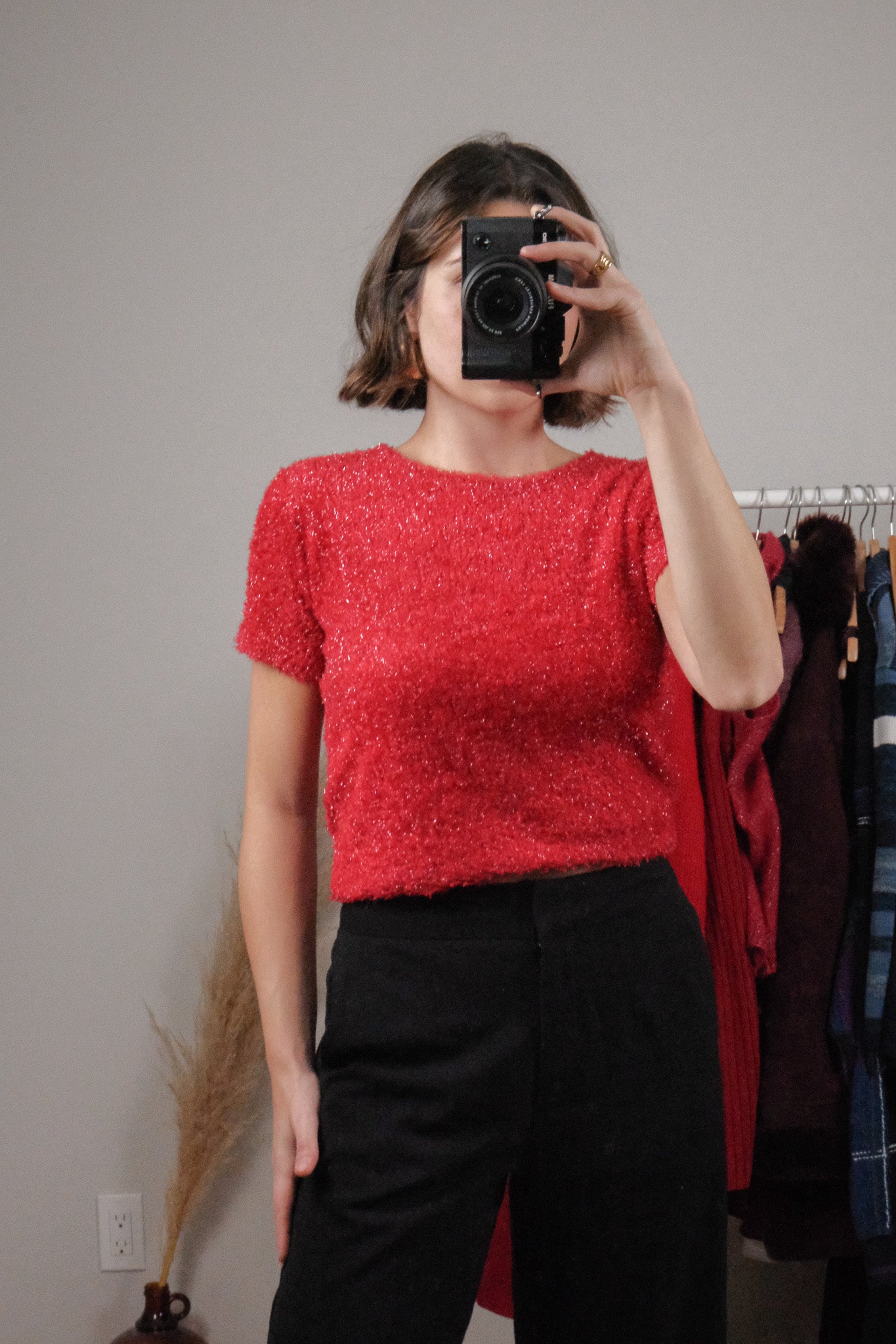 Made in Canada x Vintage x Fluffy Shimmer Top (M/L)