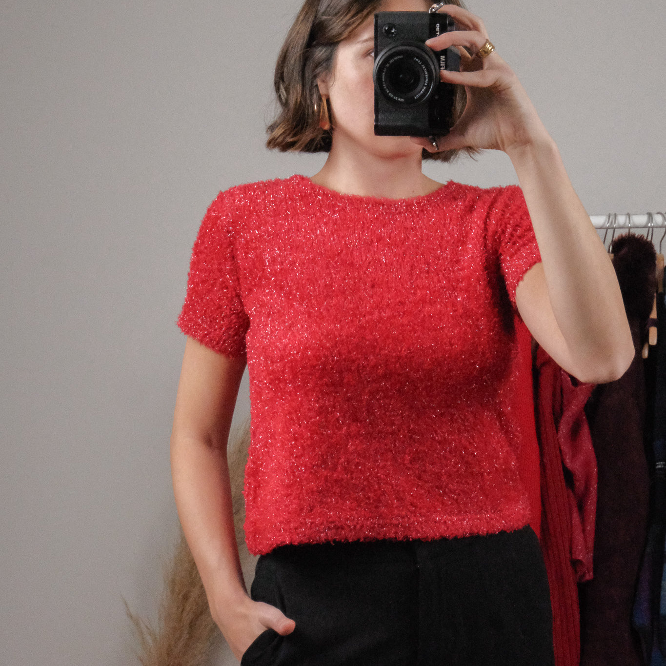 Made in Canada x Vintage x Fluffy Shimmer Top (M/L)