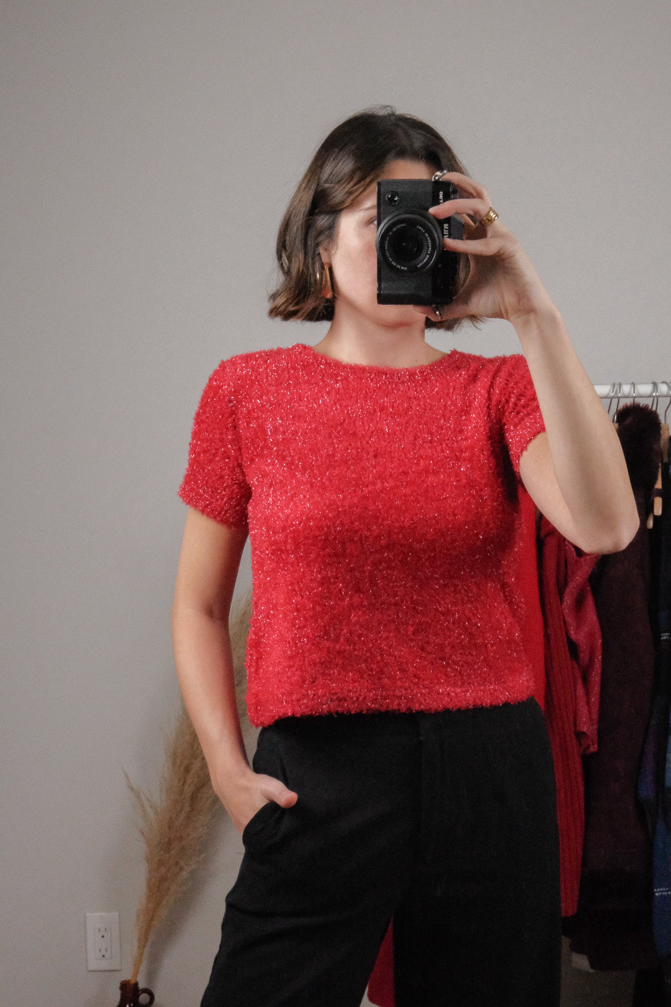 Made in Canada x Vintage x Fluffy Shimmer Top (M/L)