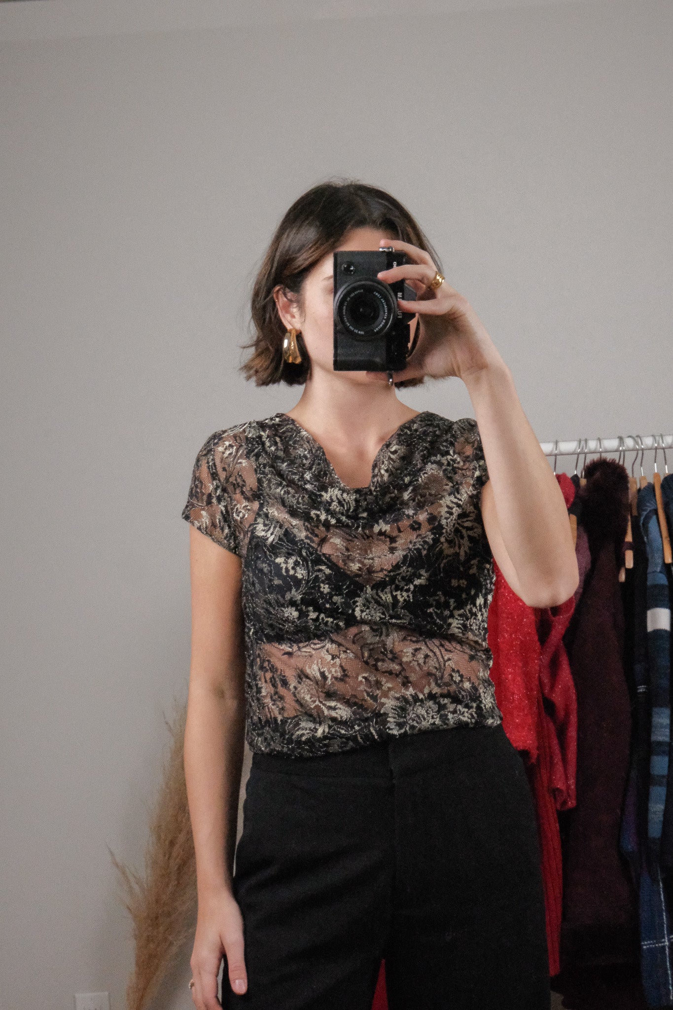 Vintage x Lace Cowl Neck Top (4/6)