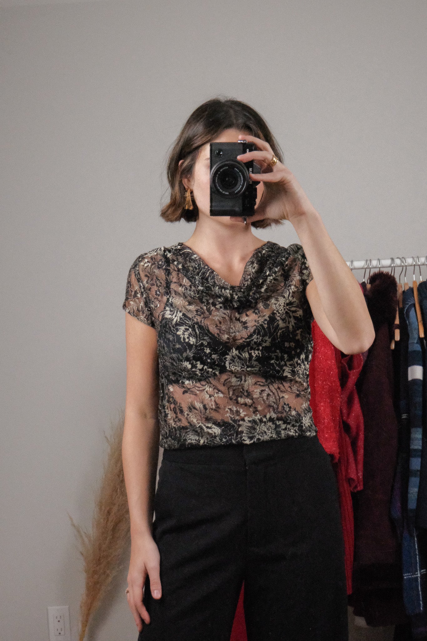 Vintage x Lace Cowl Neck Top (4/6)