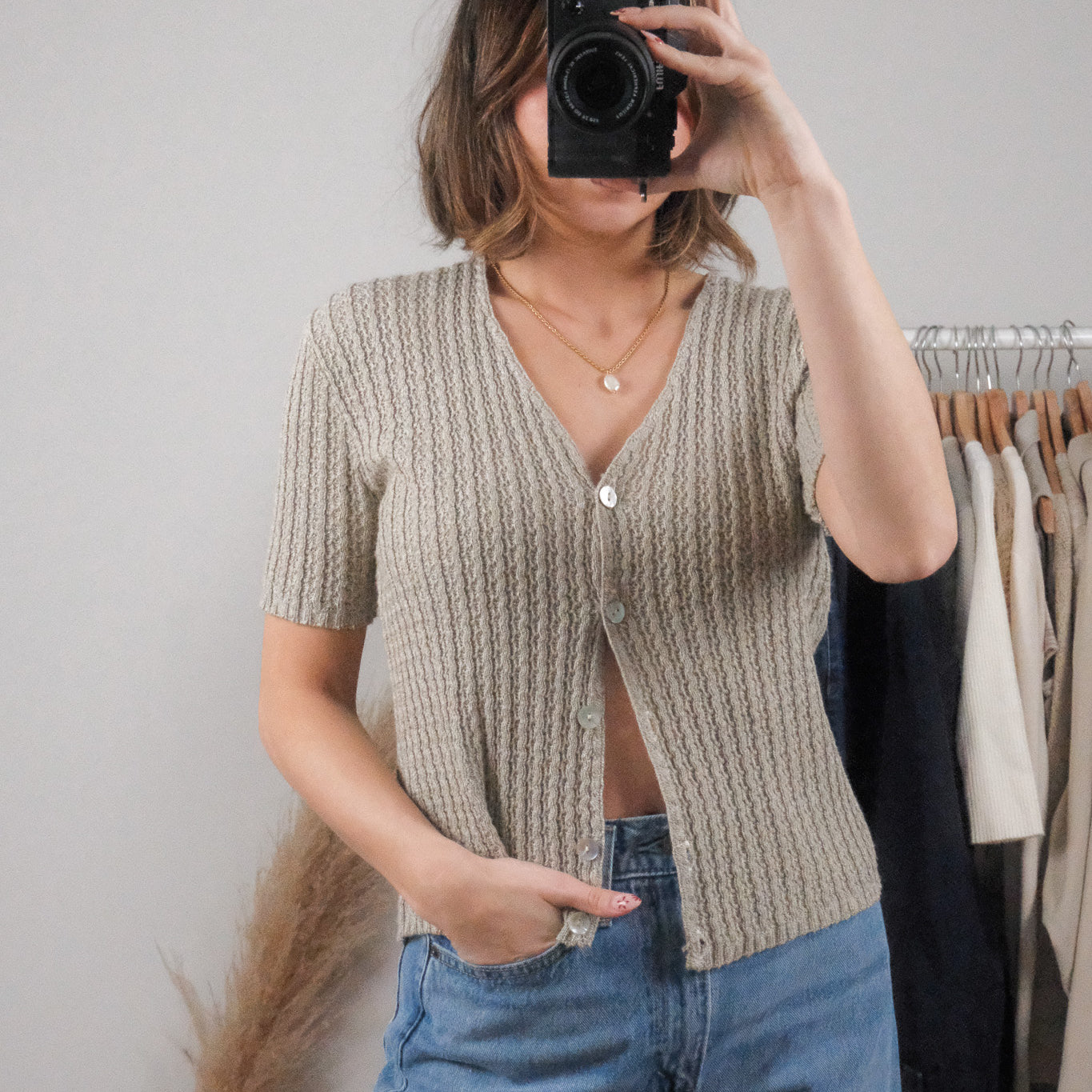 Made in Canada x Vintage x Short-Sleeve Knit (L)