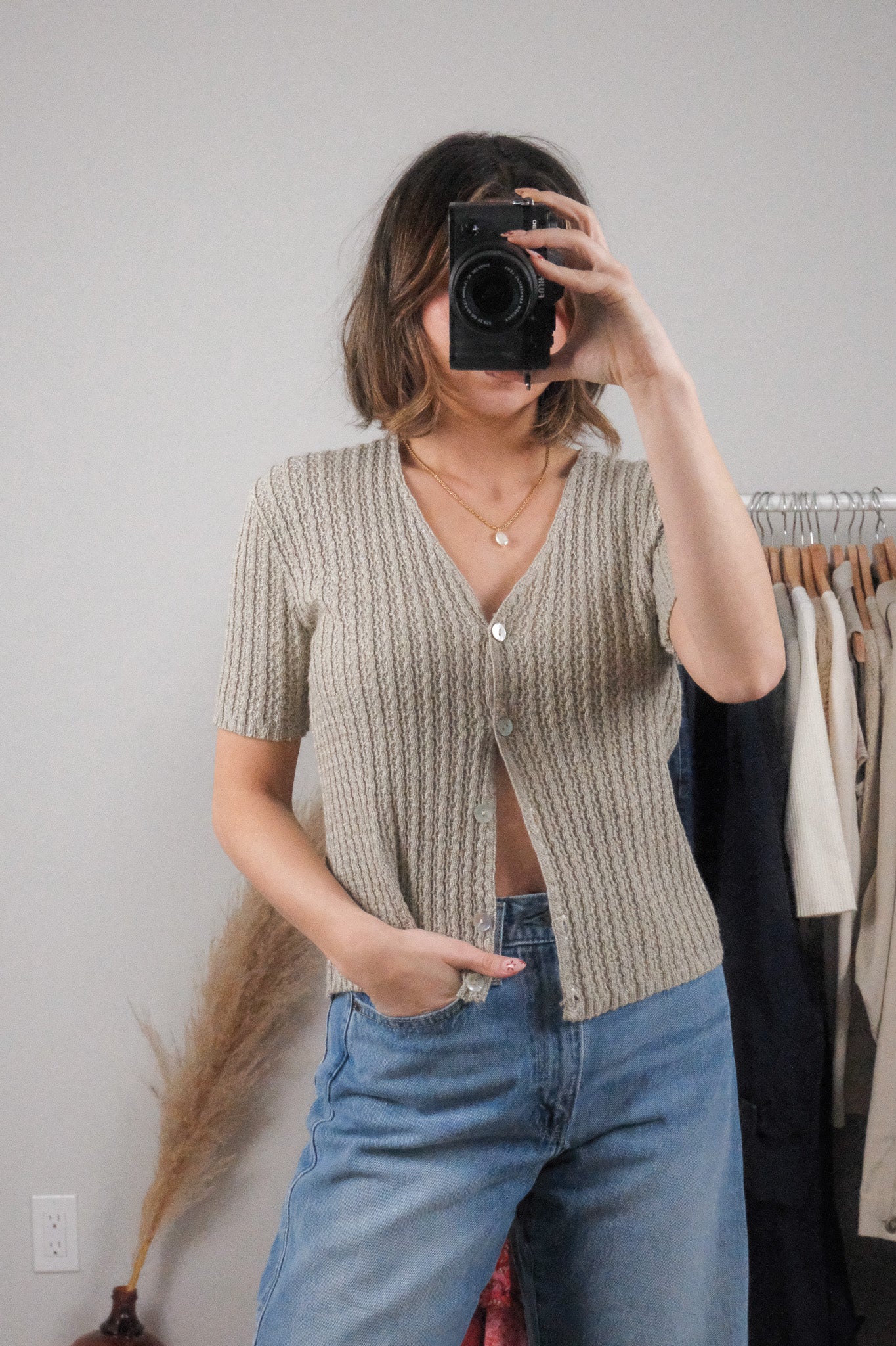 Made in Canada x Vintage x Short-Sleeve Knit (L)