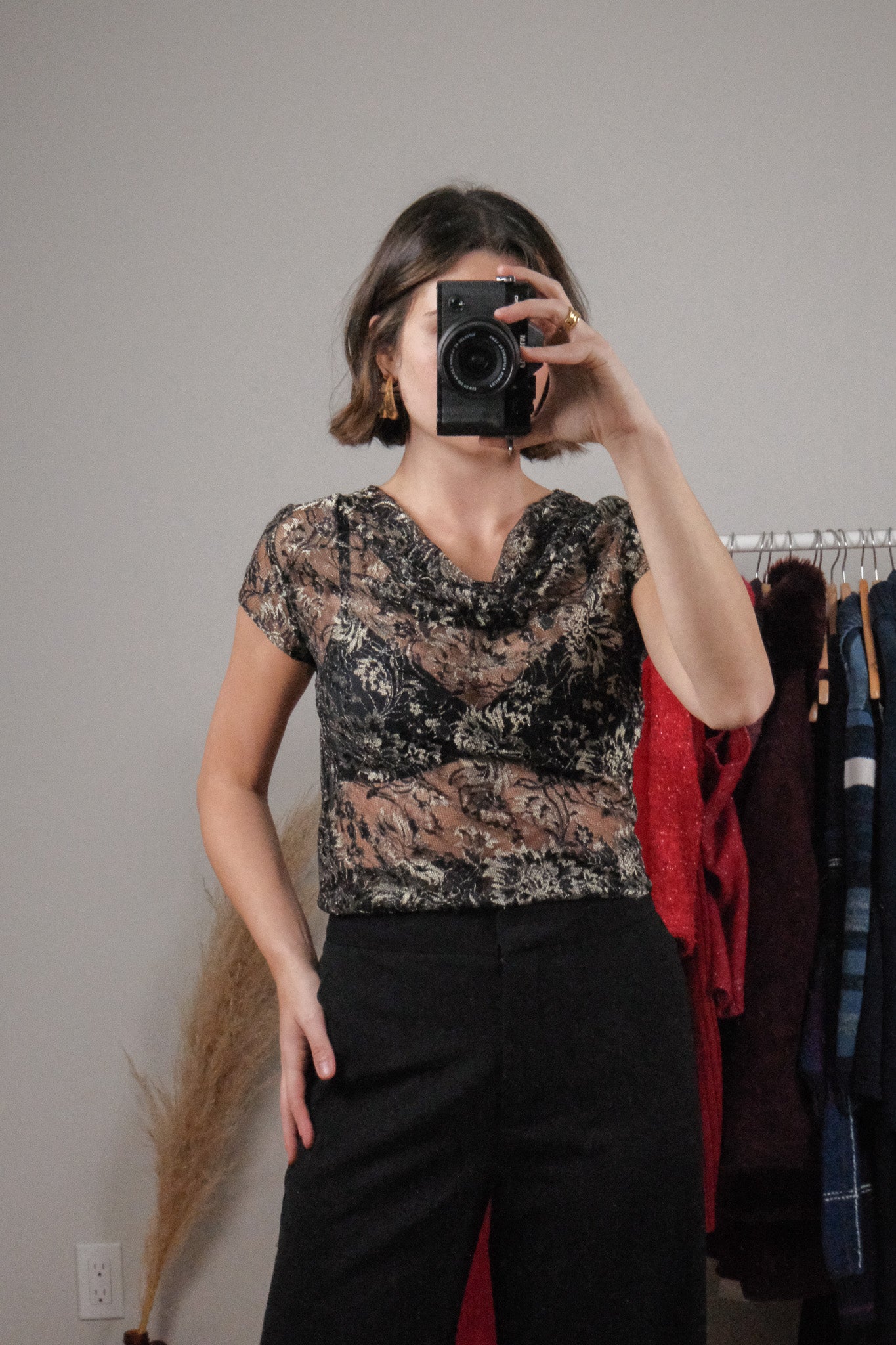 Vintage x Lace Cowl Neck Top (4/6)