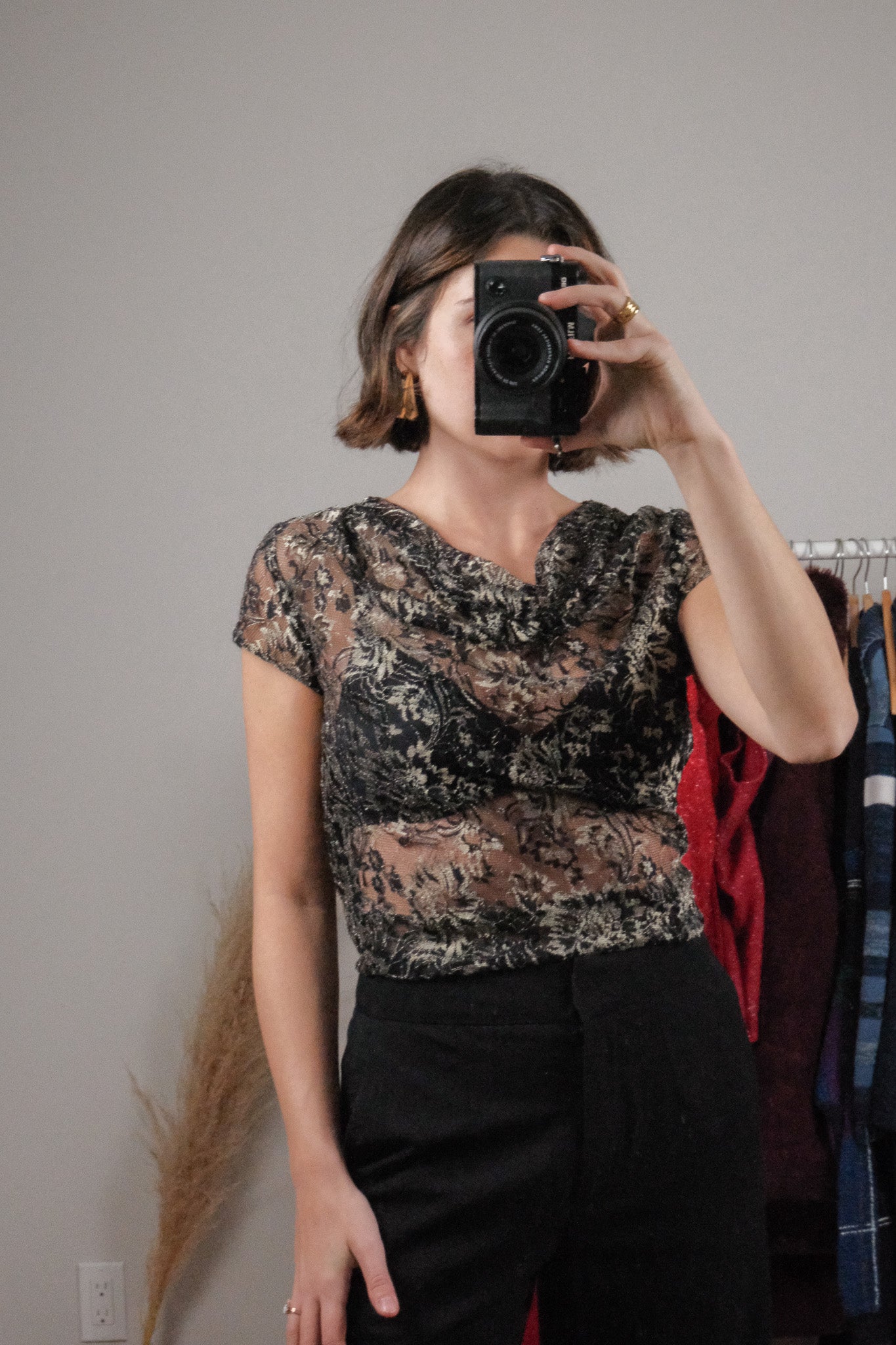 Vintage x Lace Cowl Neck Top (4/6)