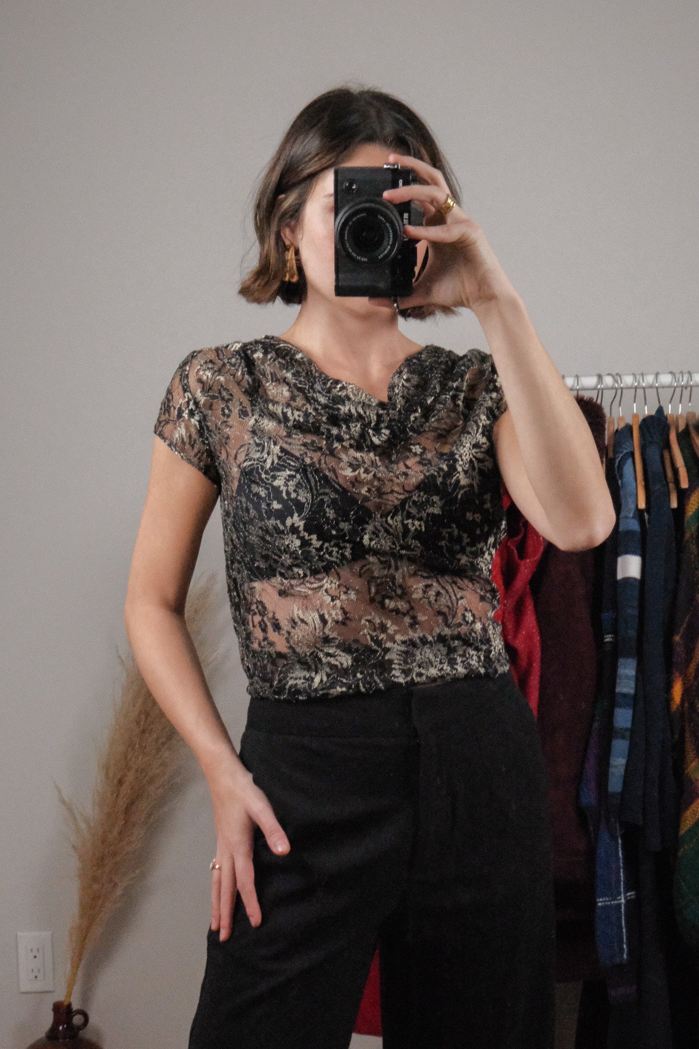 Vintage x Lace Cowl Neck Top (4/6)