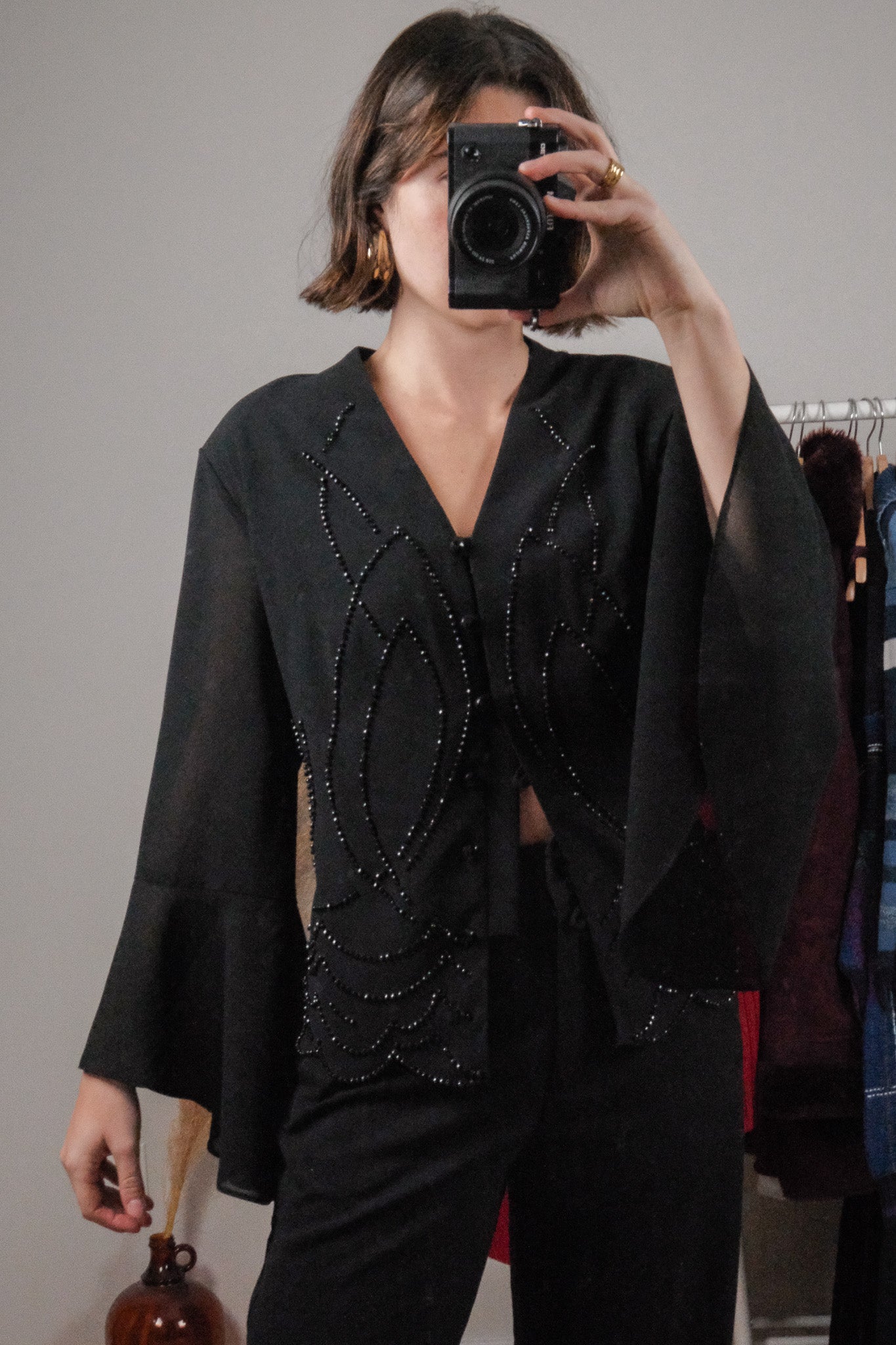 Made in USA x Vintage x Beaded Bell Sleeve Top (12)