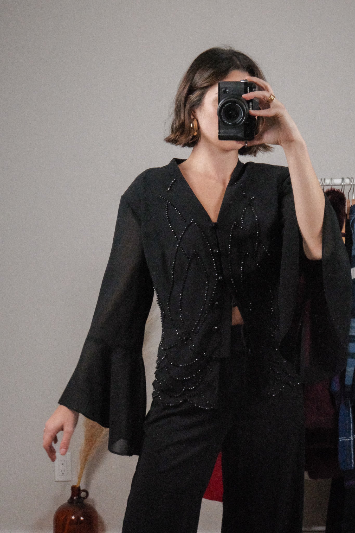 Made in USA x Vintage x Beaded Bell Sleeve Top (12)