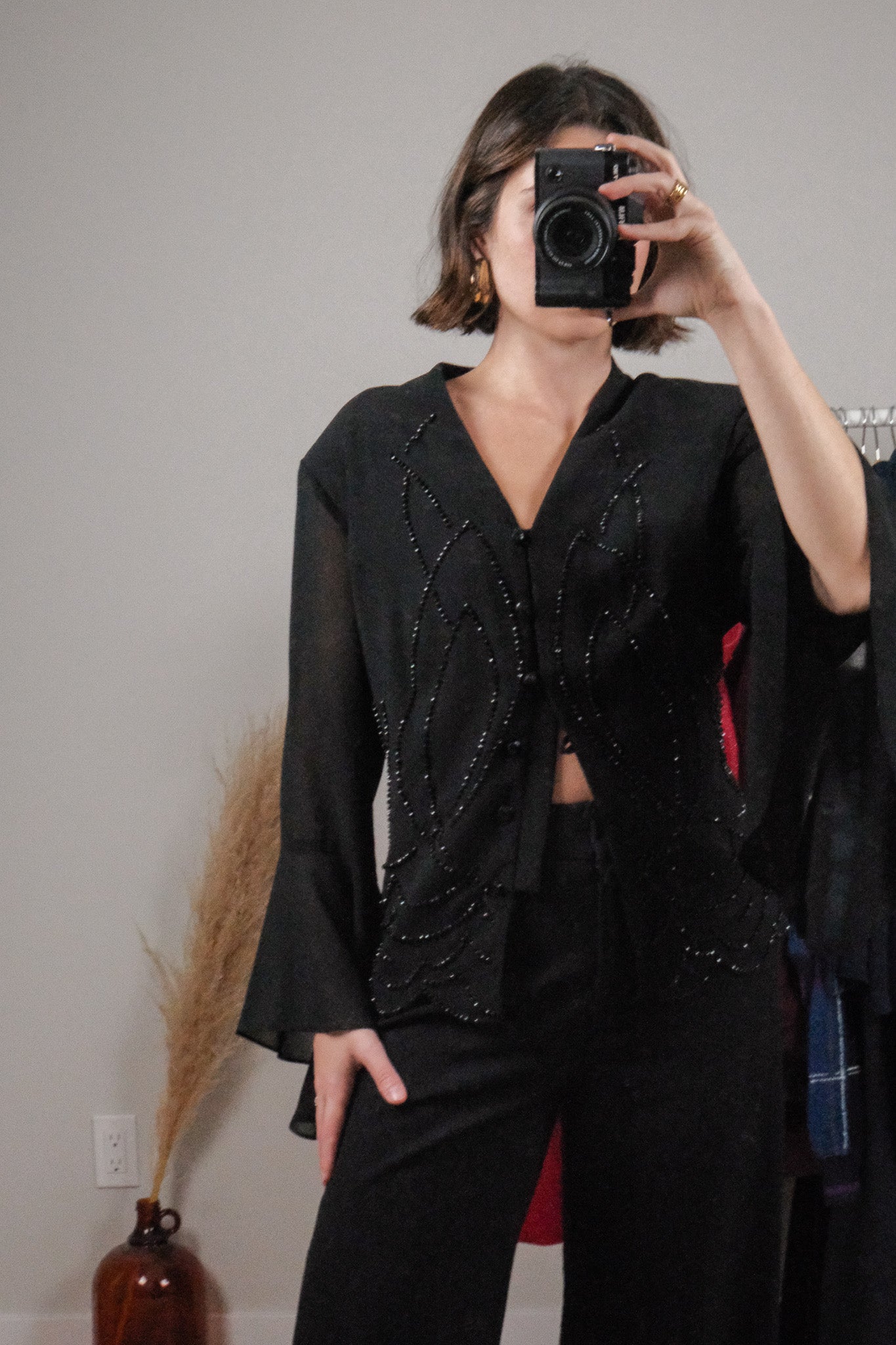 Made in USA x Vintage x Beaded Bell Sleeve Top (12)