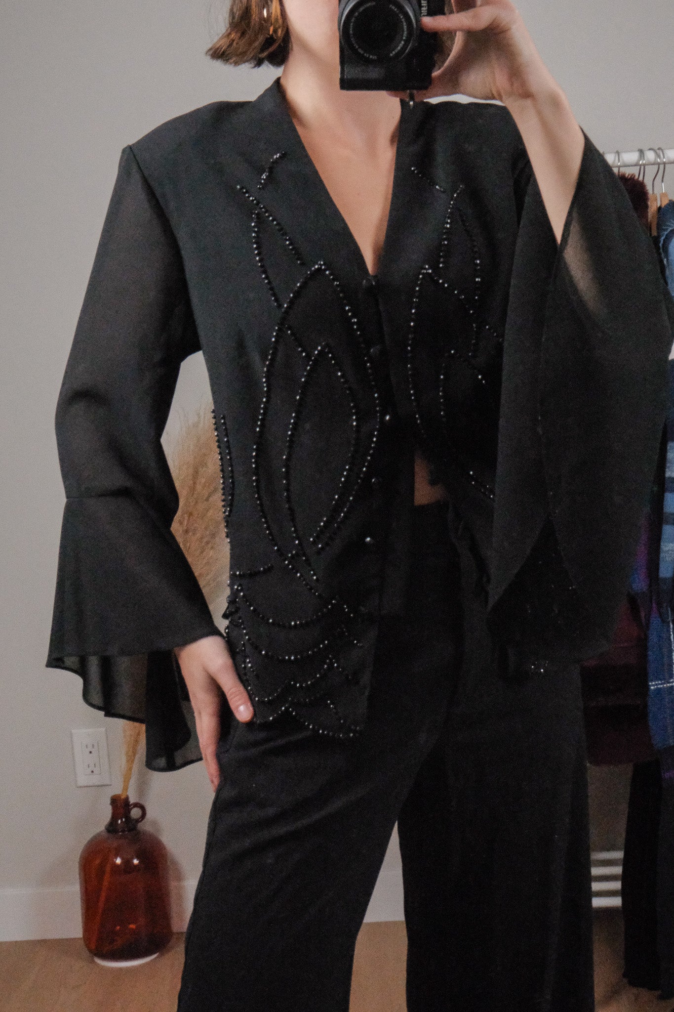 Made in USA x Vintage x Beaded Bell Sleeve Top (12)