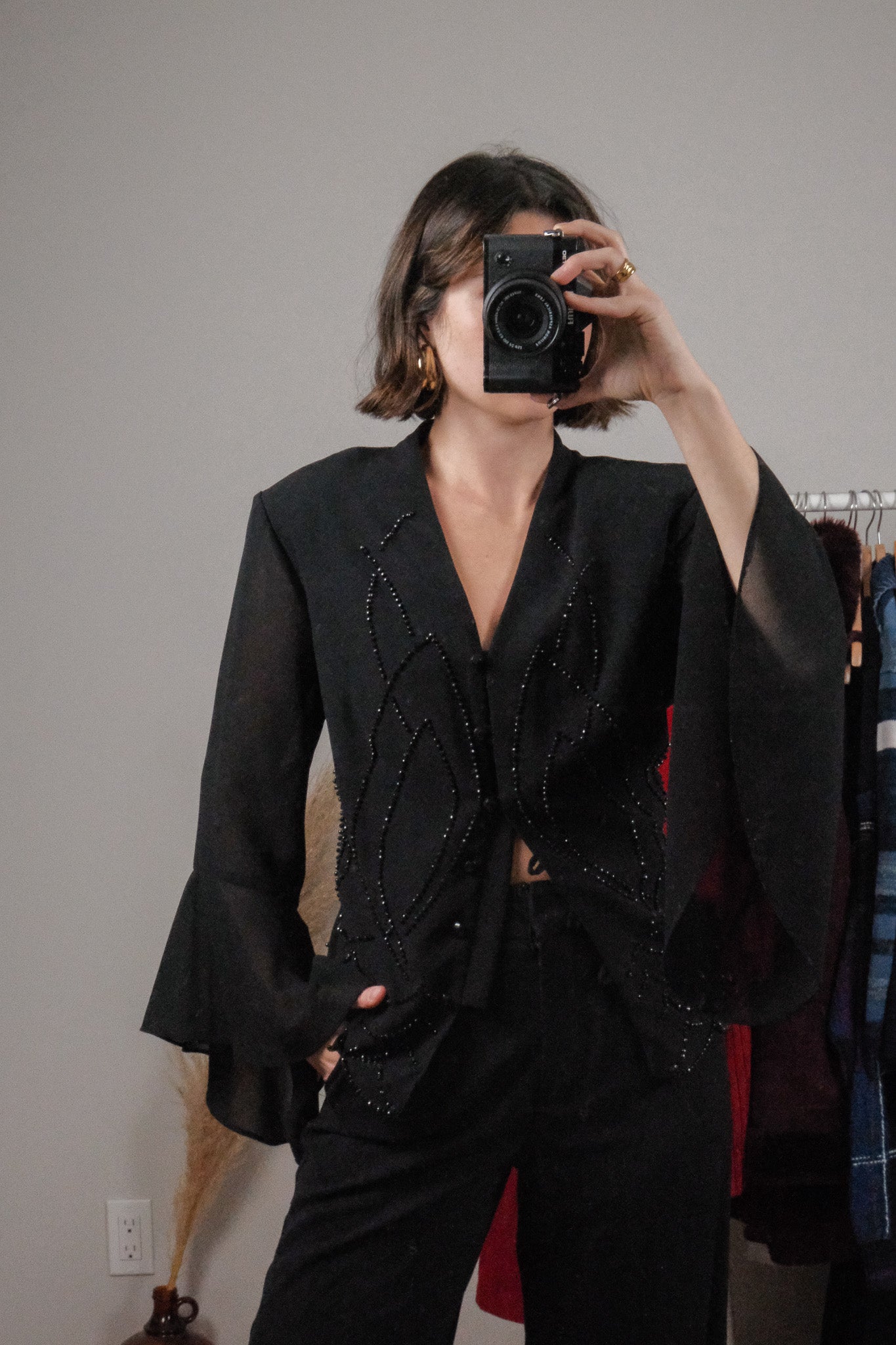 Made in USA x Vintage x Beaded Bell Sleeve Top (12)