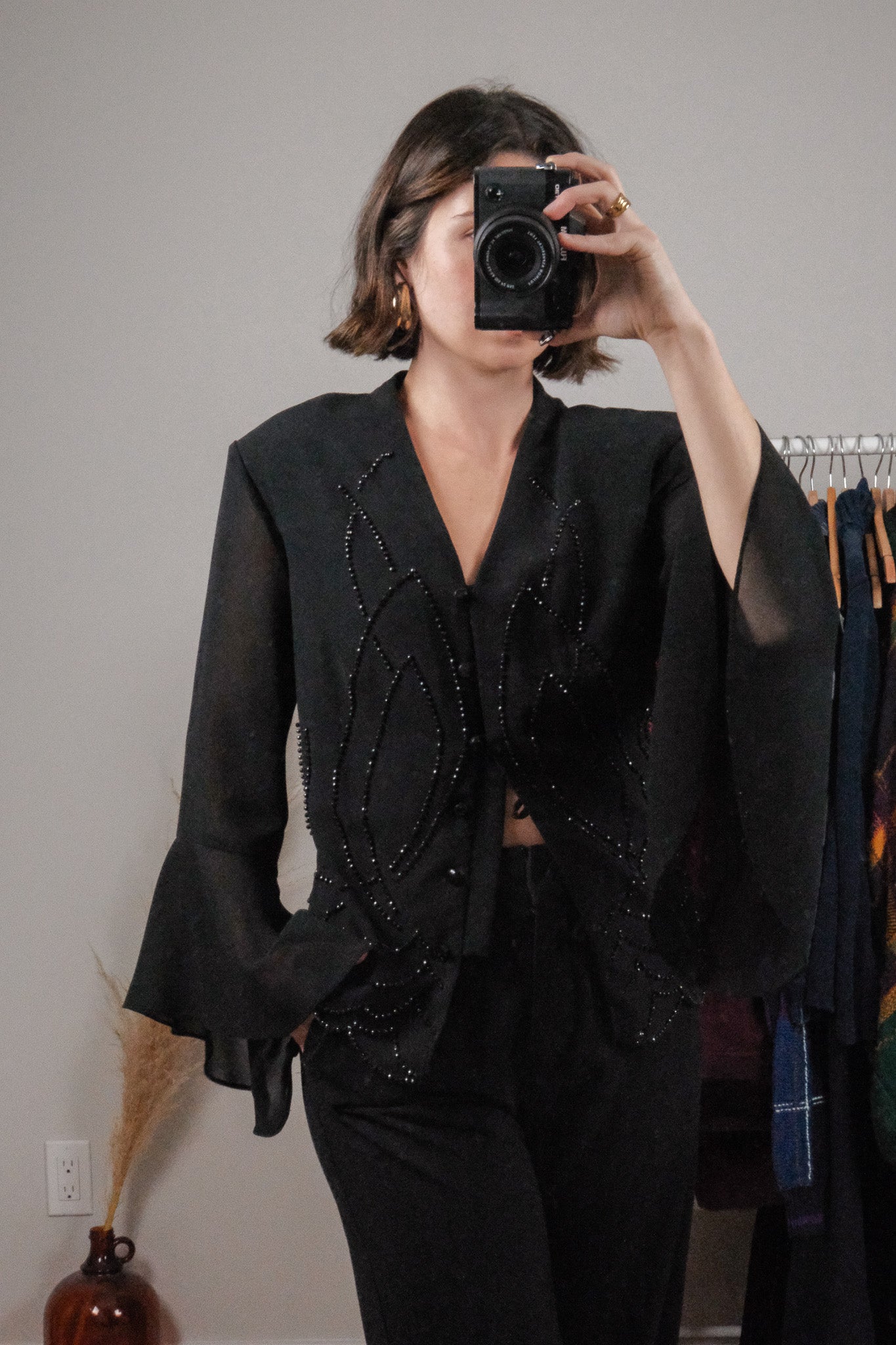 Made in USA x Vintage x Beaded Bell Sleeve Top (12)