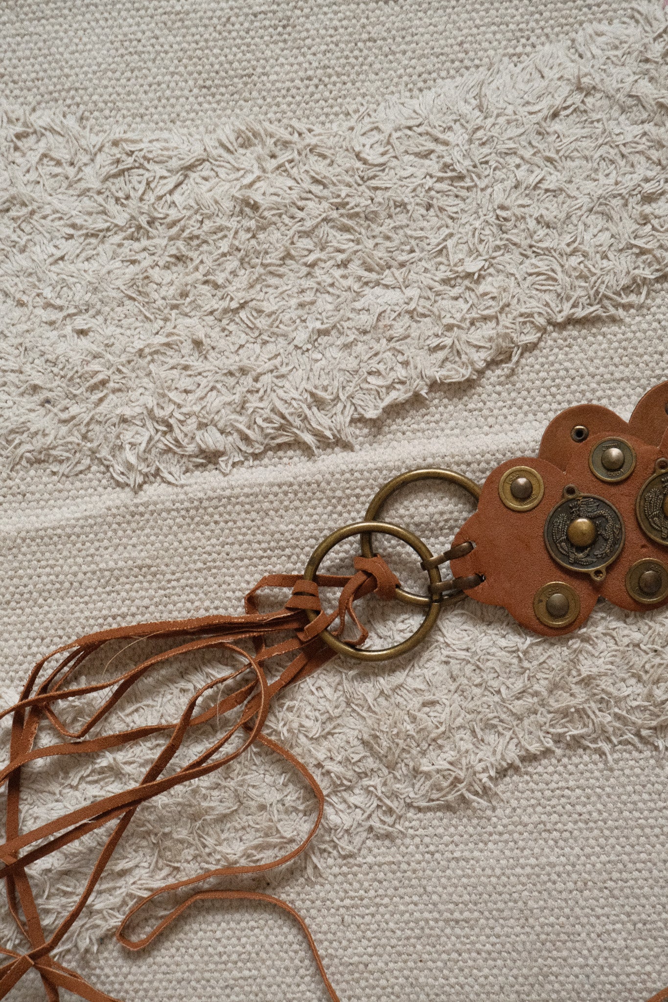 Vintage x Faux Leather Studded Belt (S/M)