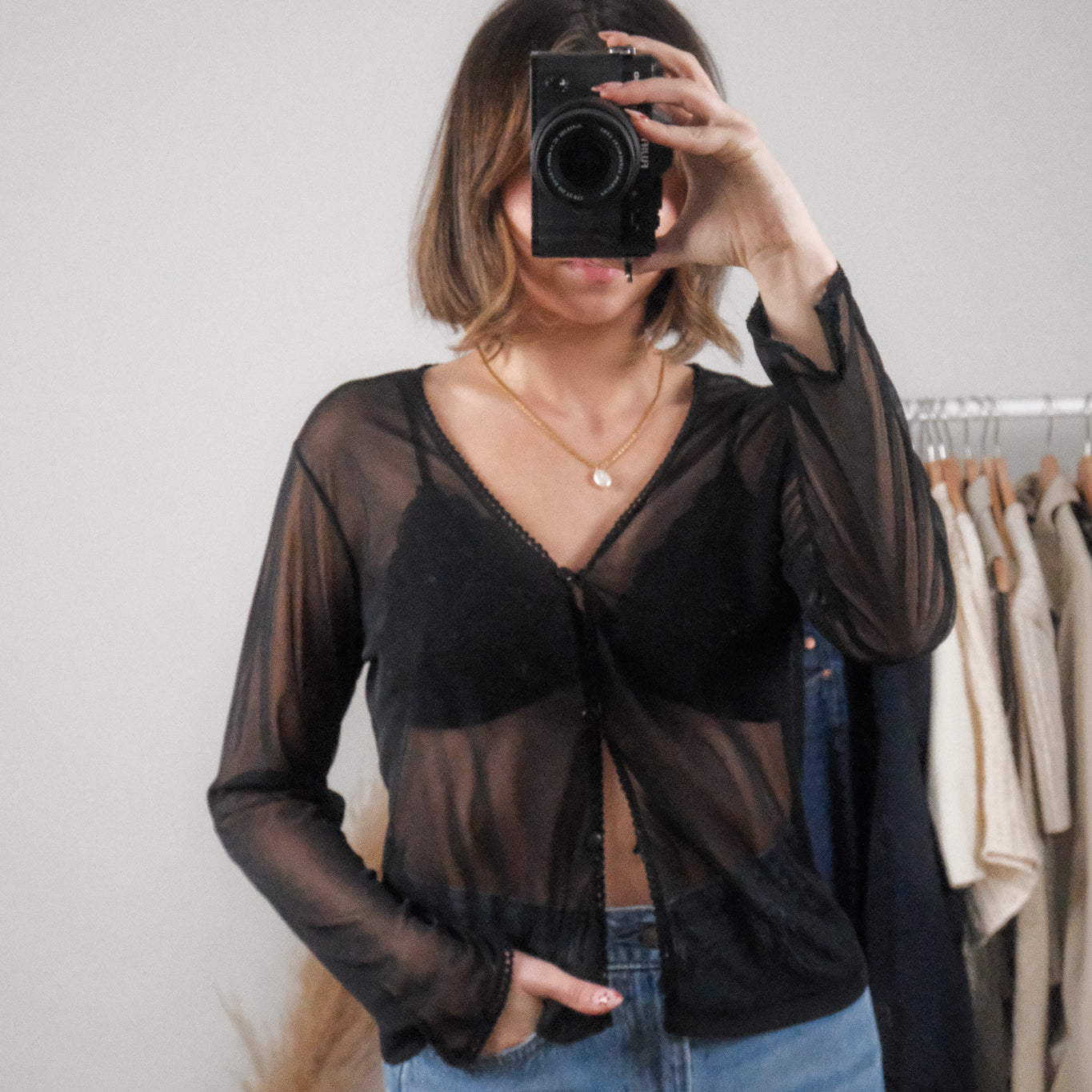 Made in Korea x Vintage x Mesh Cardigan (S/M)