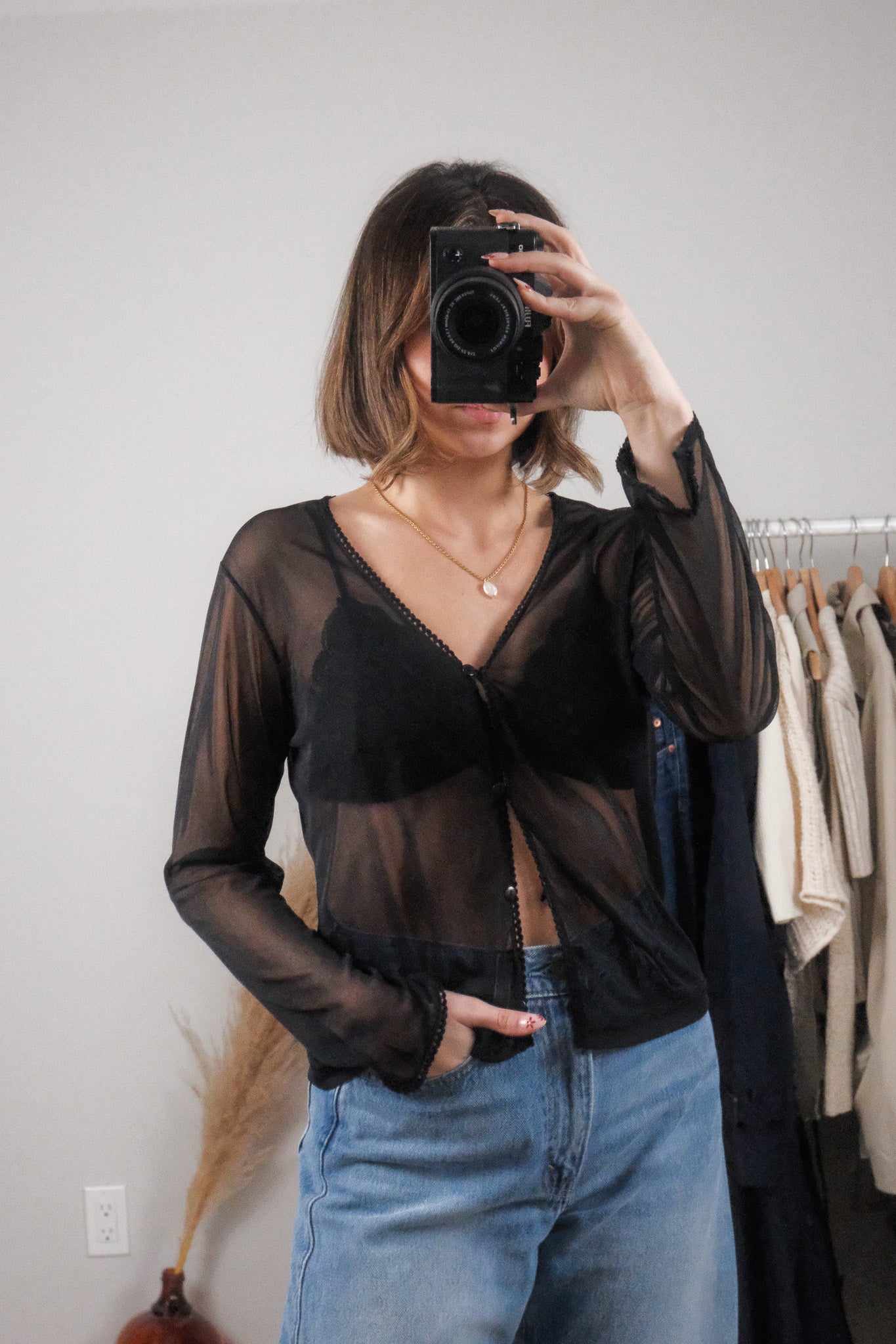 Made in Korea x Vintage x Mesh Cardigan (S/M)