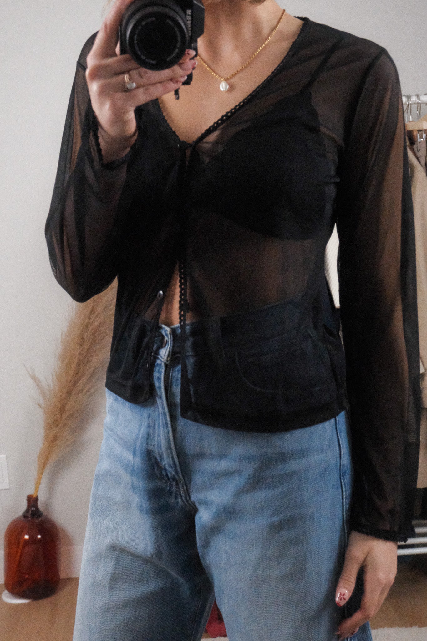 Made in Korea x Vintage x Mesh Cardigan (S/M)