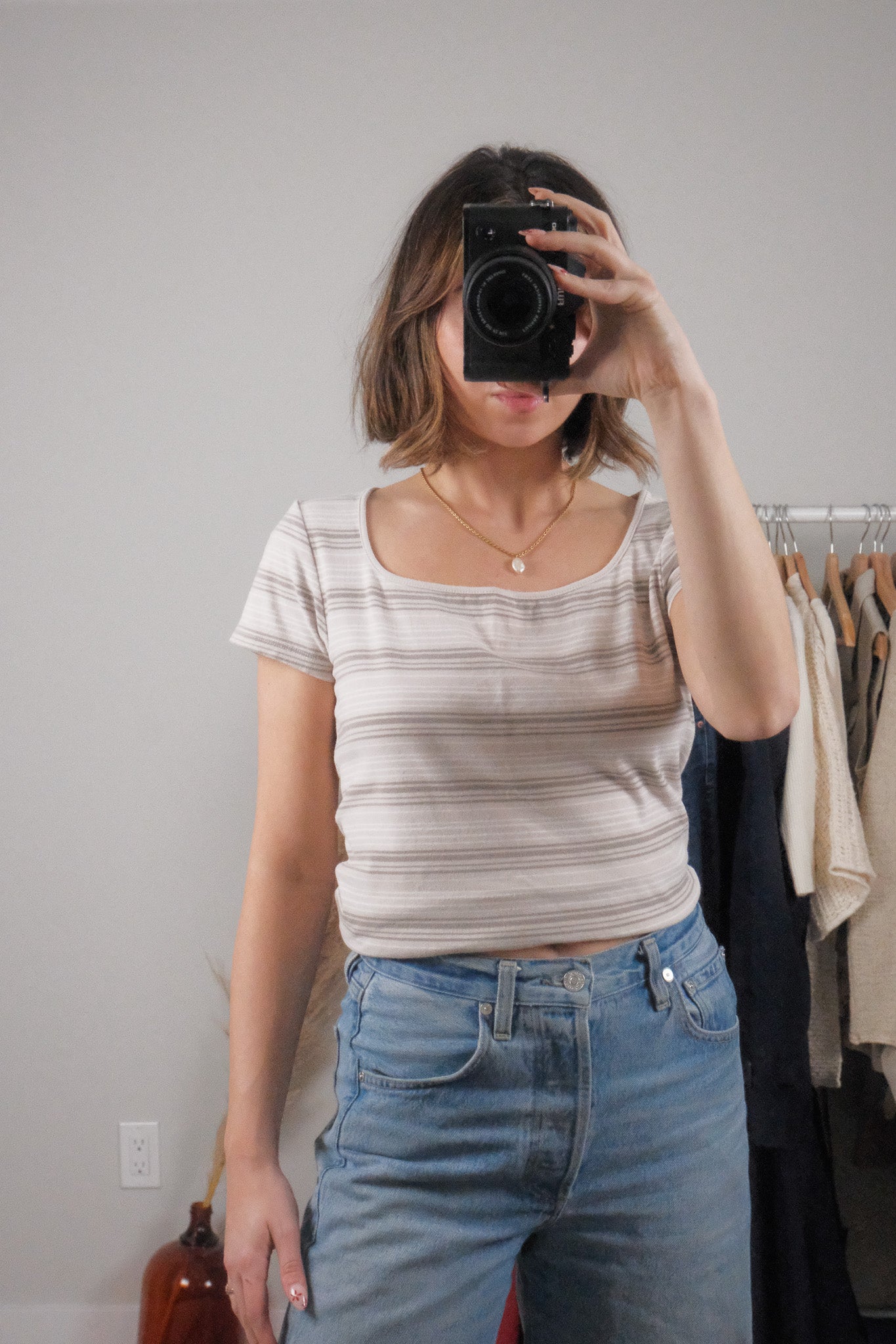 Made in Canada x Vintage x Cotton Striped T-Shirt (M)