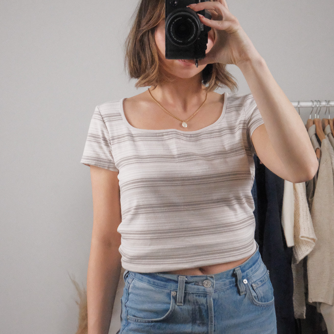 Made in Canada x Vintage x Cotton Striped T-Shirt (M)