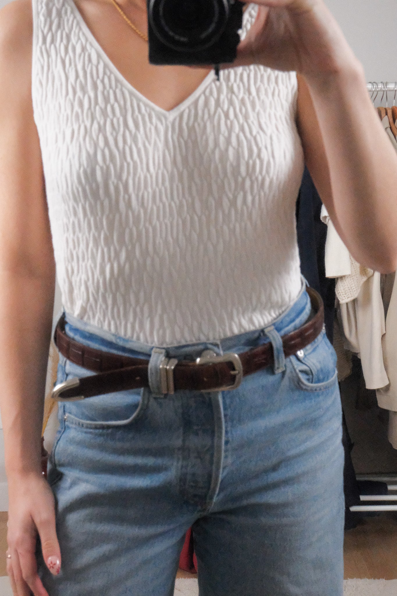 Vintage x Leather Textured Belt (L/XL)