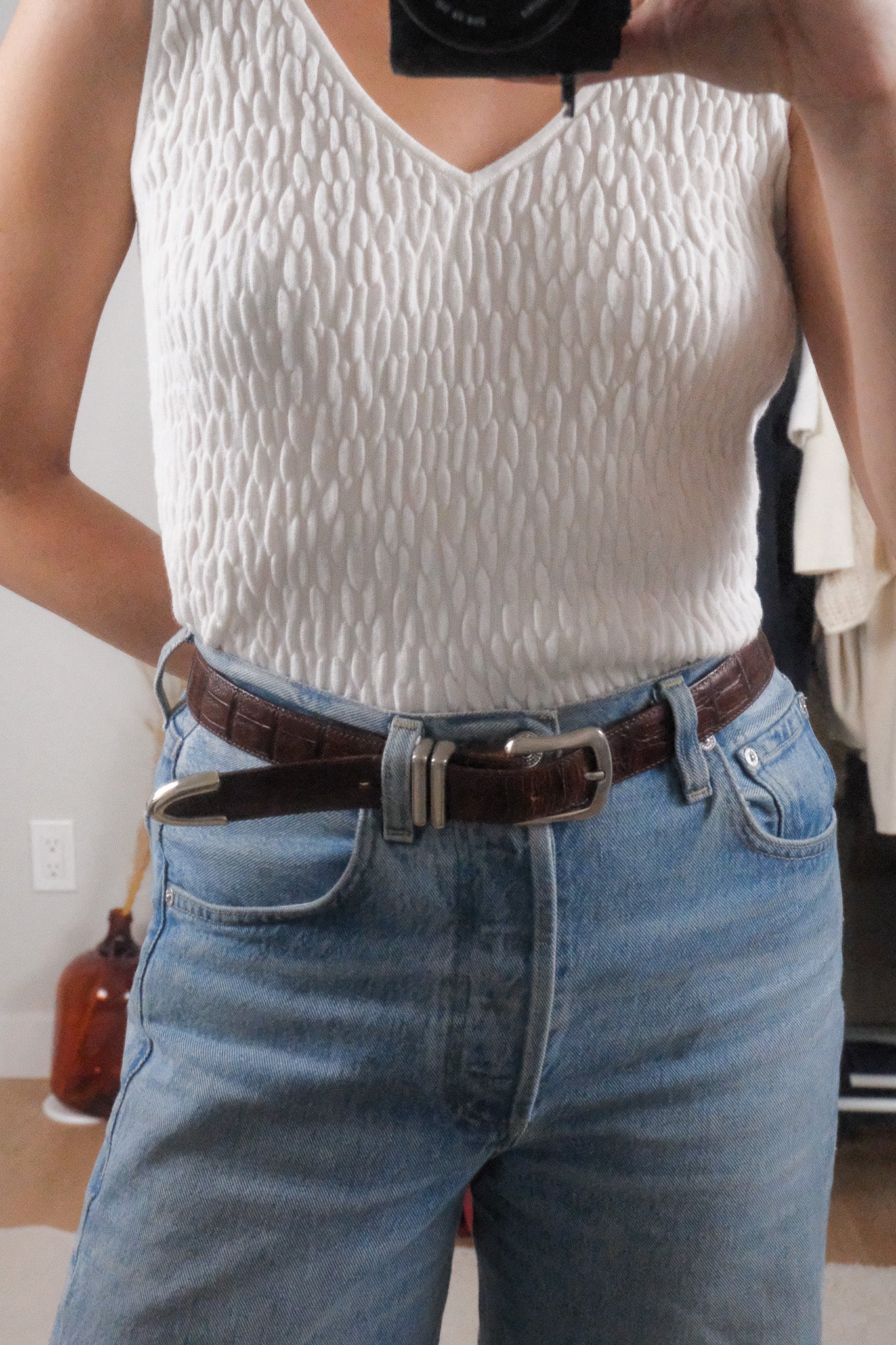 Vintage x Leather Textured Belt (L/XL)