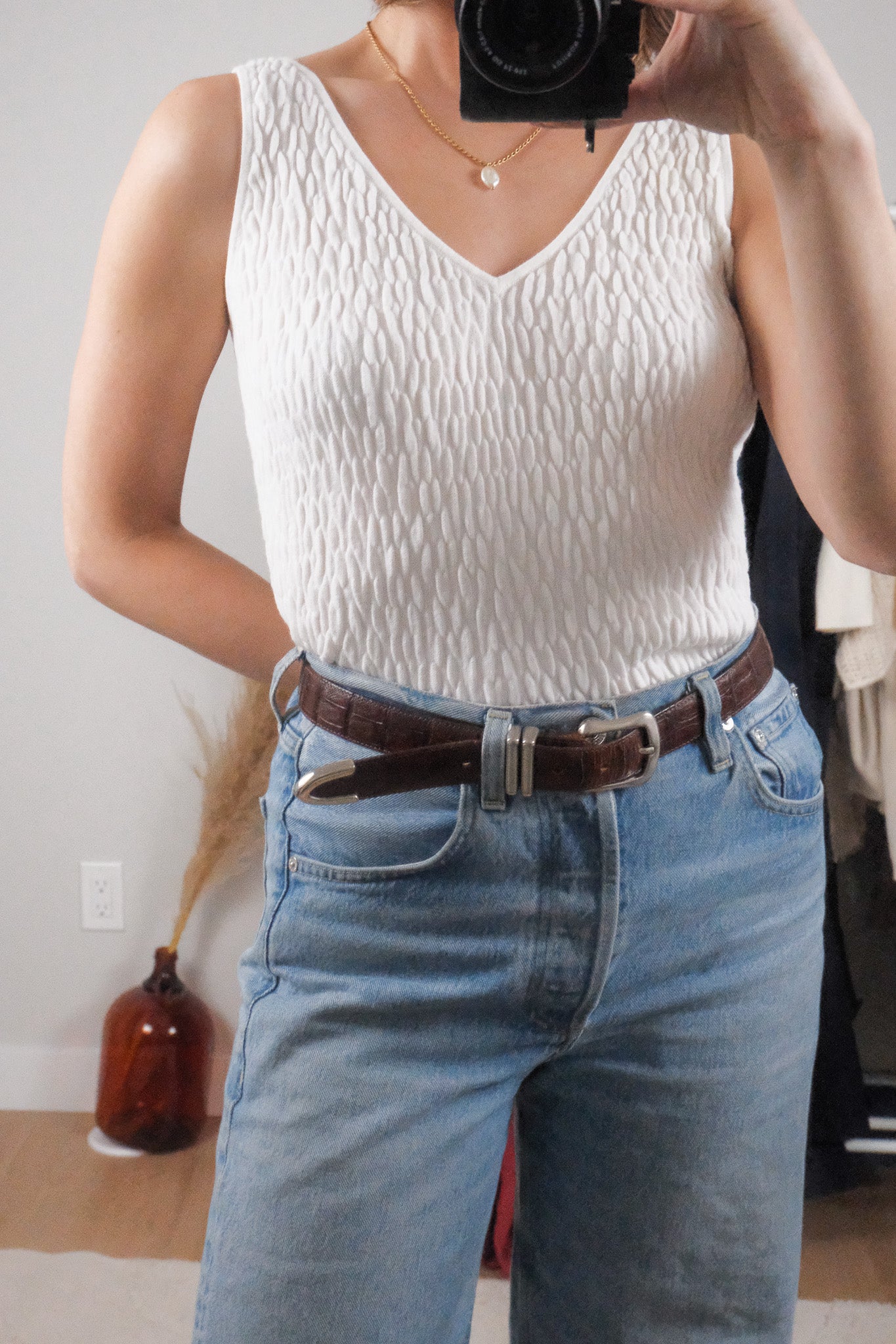 Vintage x Leather Textured Belt (L/XL)