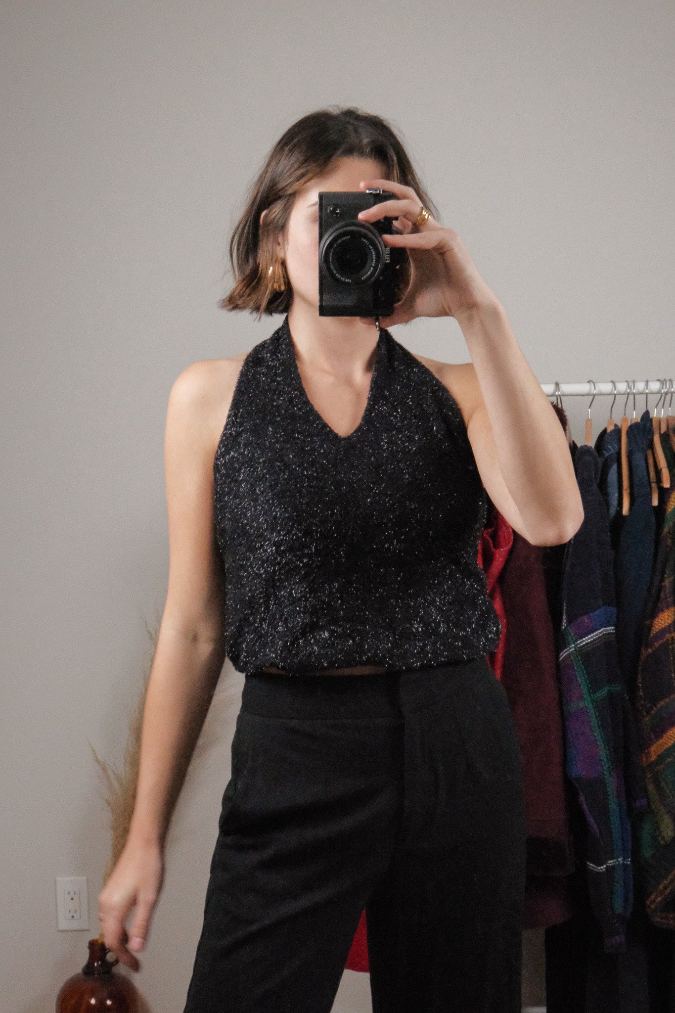 Made in Canada x Vintage x Shimmer Halter Top (S/M)