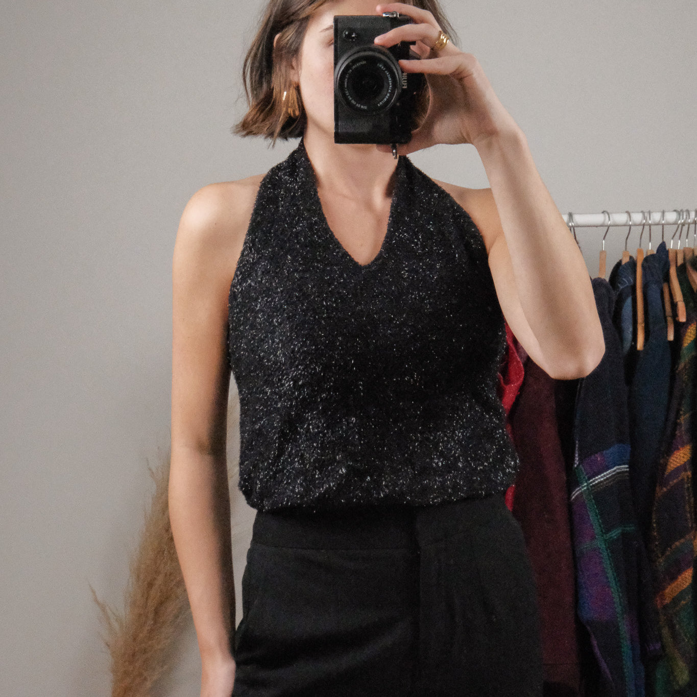 Made in Canada x Vintage x Shimmer Halter Top (S/M)