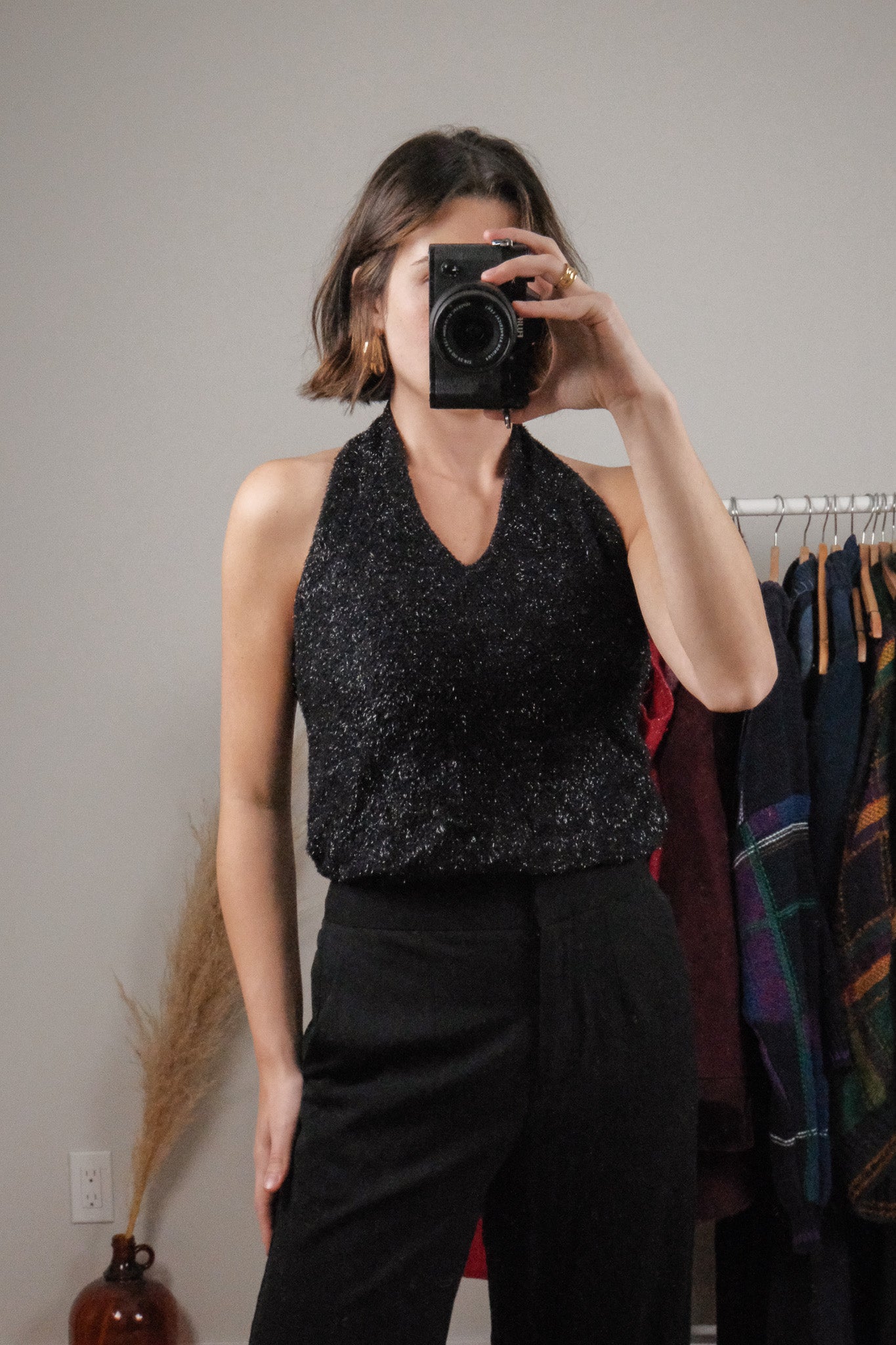 Made in Canada x Vintage x Shimmer Halter Top (S/M)