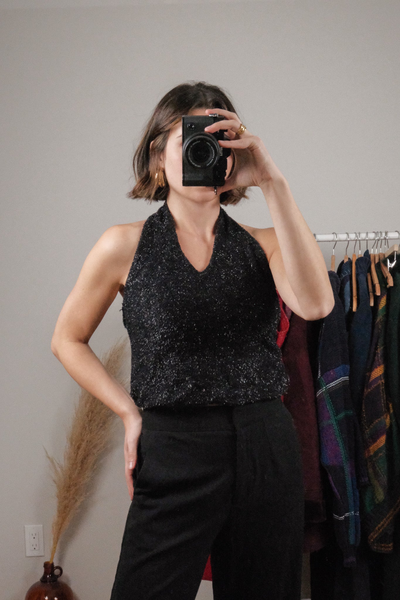 Made in Canada x Vintage x Shimmer Halter Top (S/M)