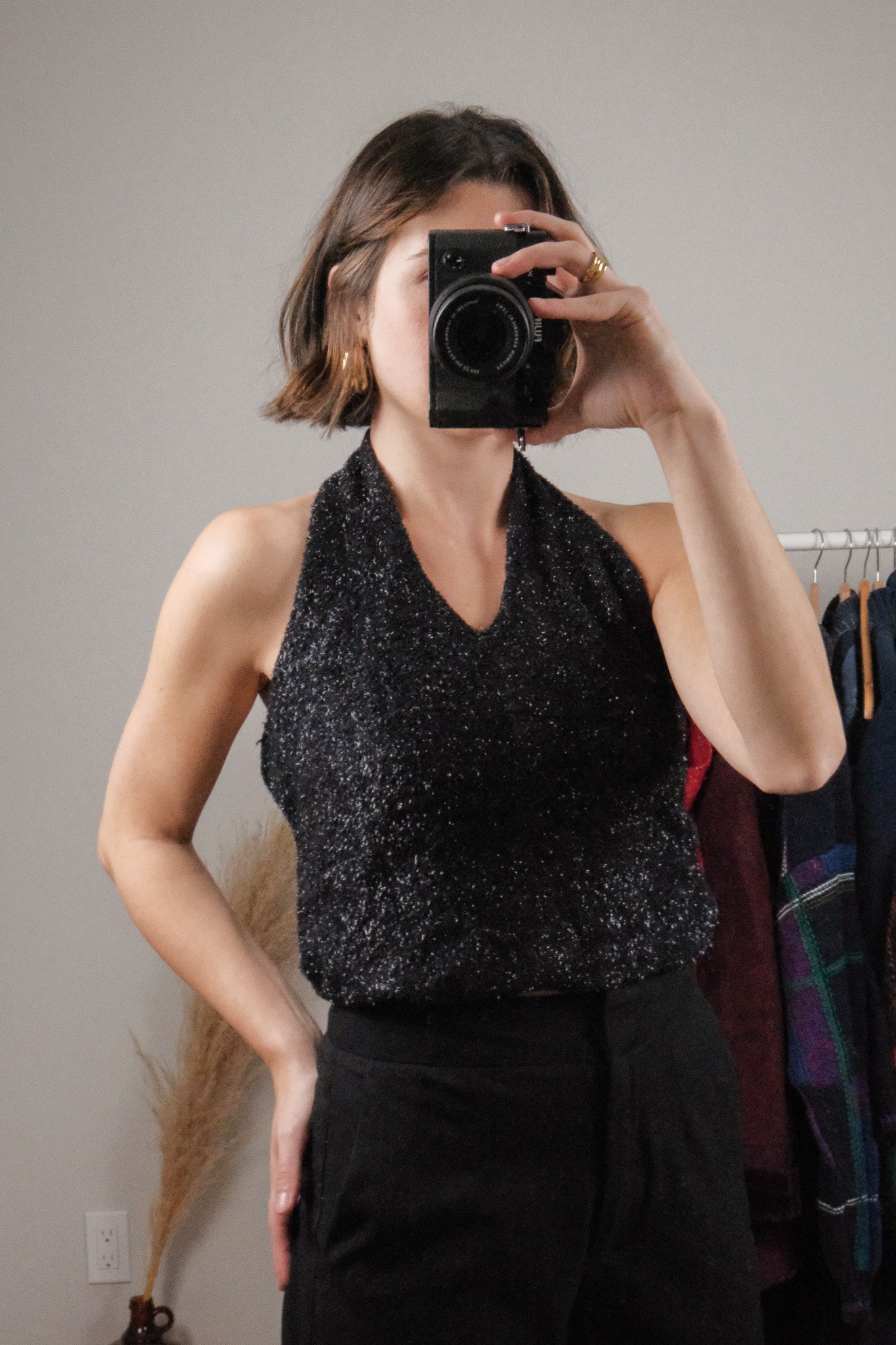 Made in Canada x Vintage x Shimmer Halter Top (S/M)