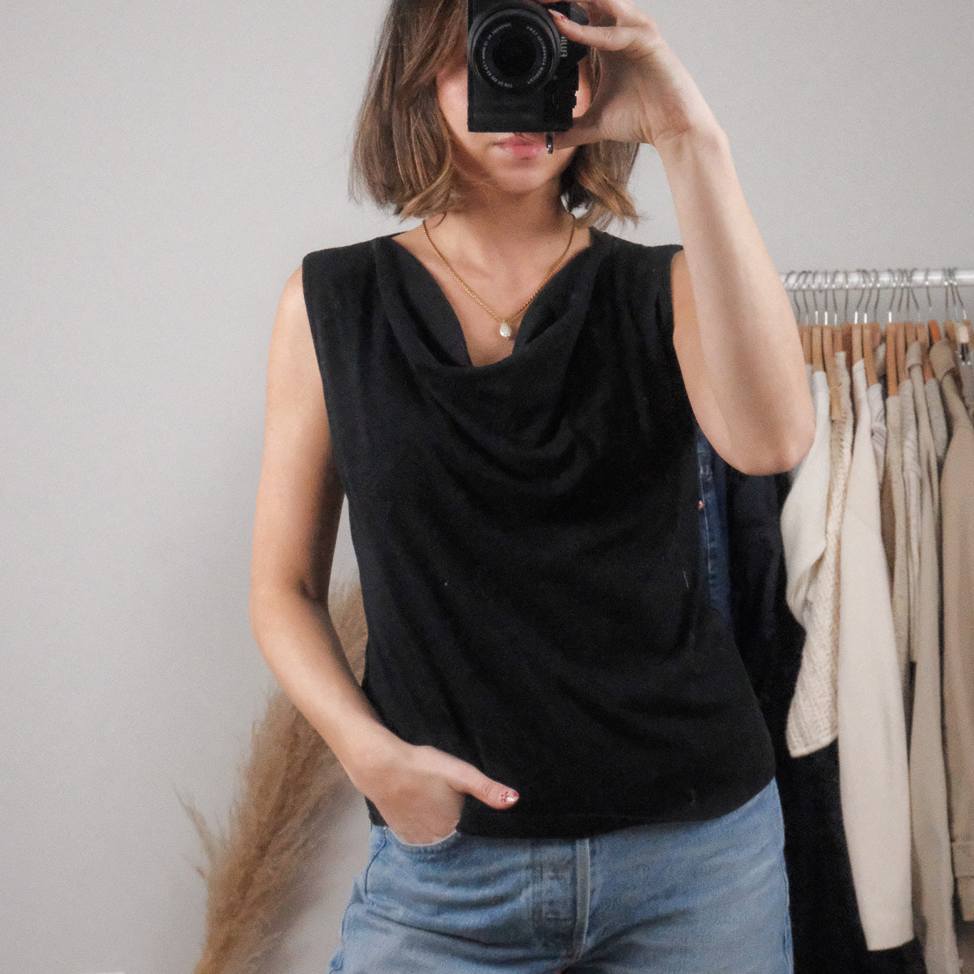 Vintage x Cowl Neck Tank (M)