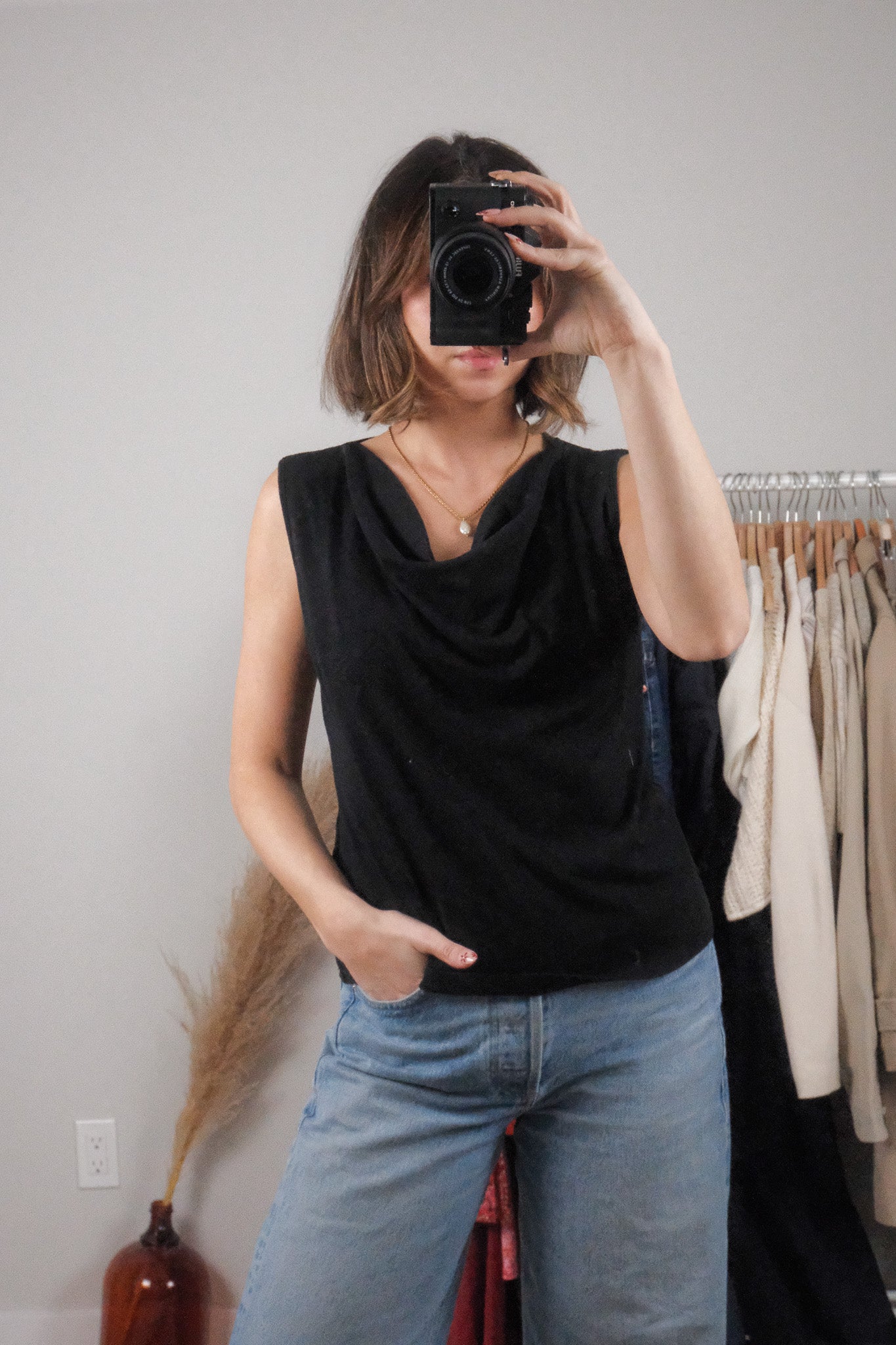 Vintage x Cowl Neck Tank (M)