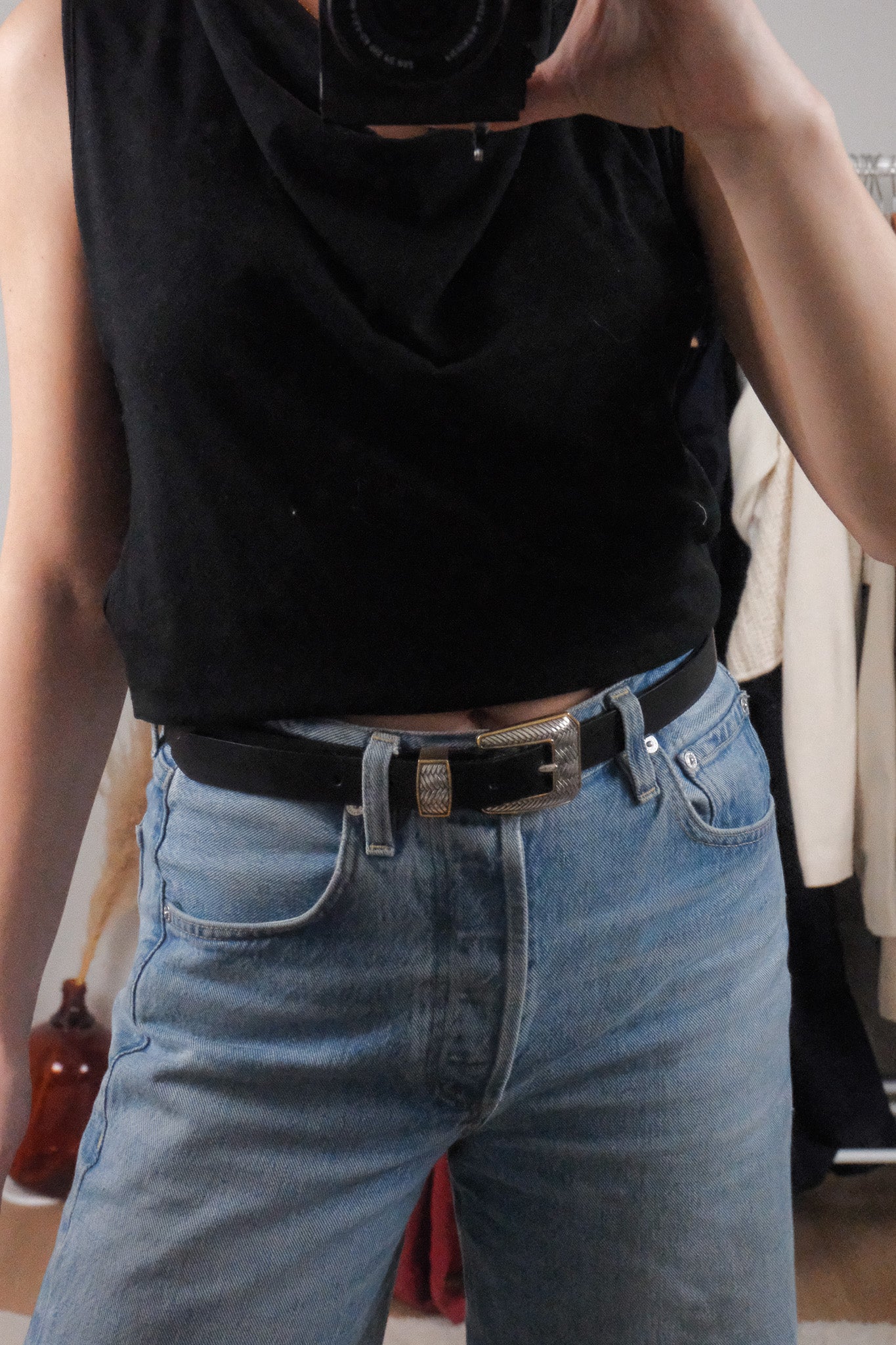 Vintage x Leather Belt (M)