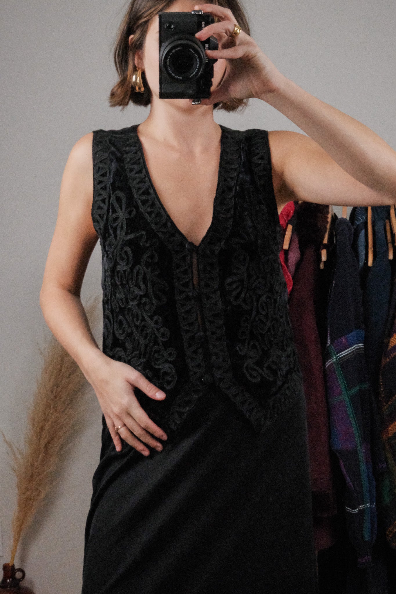 Vintage x Velvet Textured Vest (M)