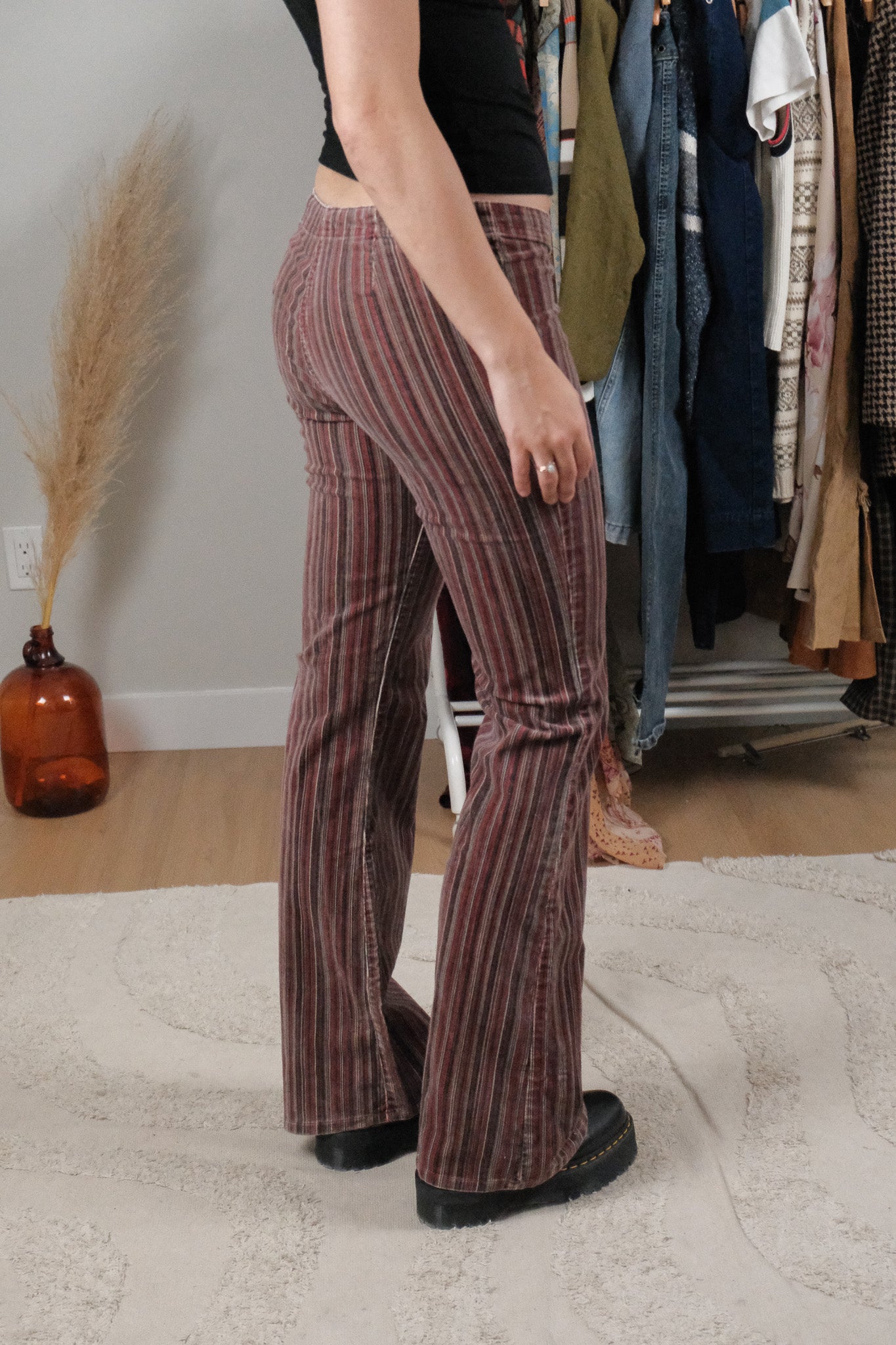 Vintage x Velvet Striped Low Rise Pants (6)