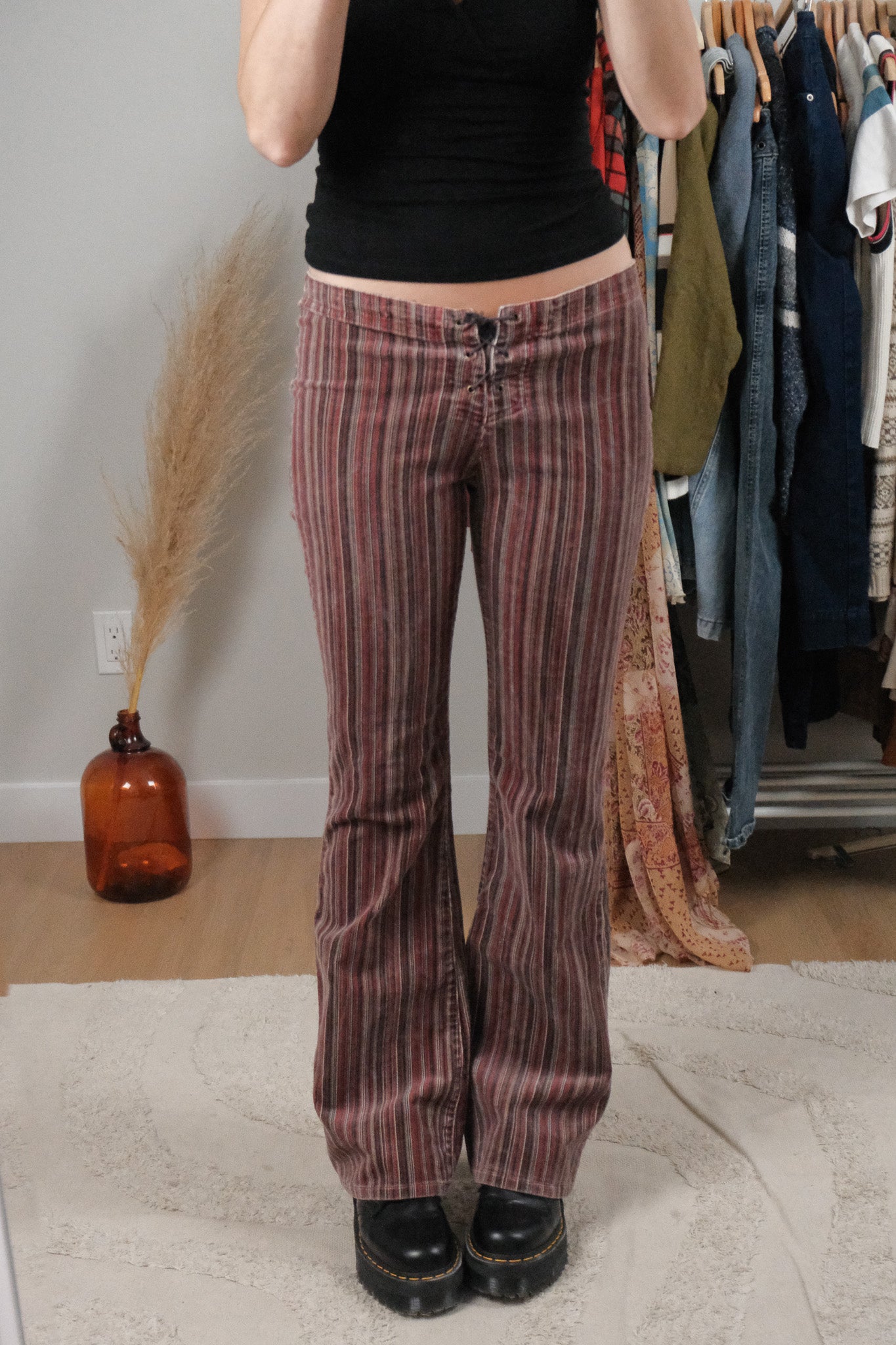 Vintage x Velvet Striped Low Rise Pants (6)