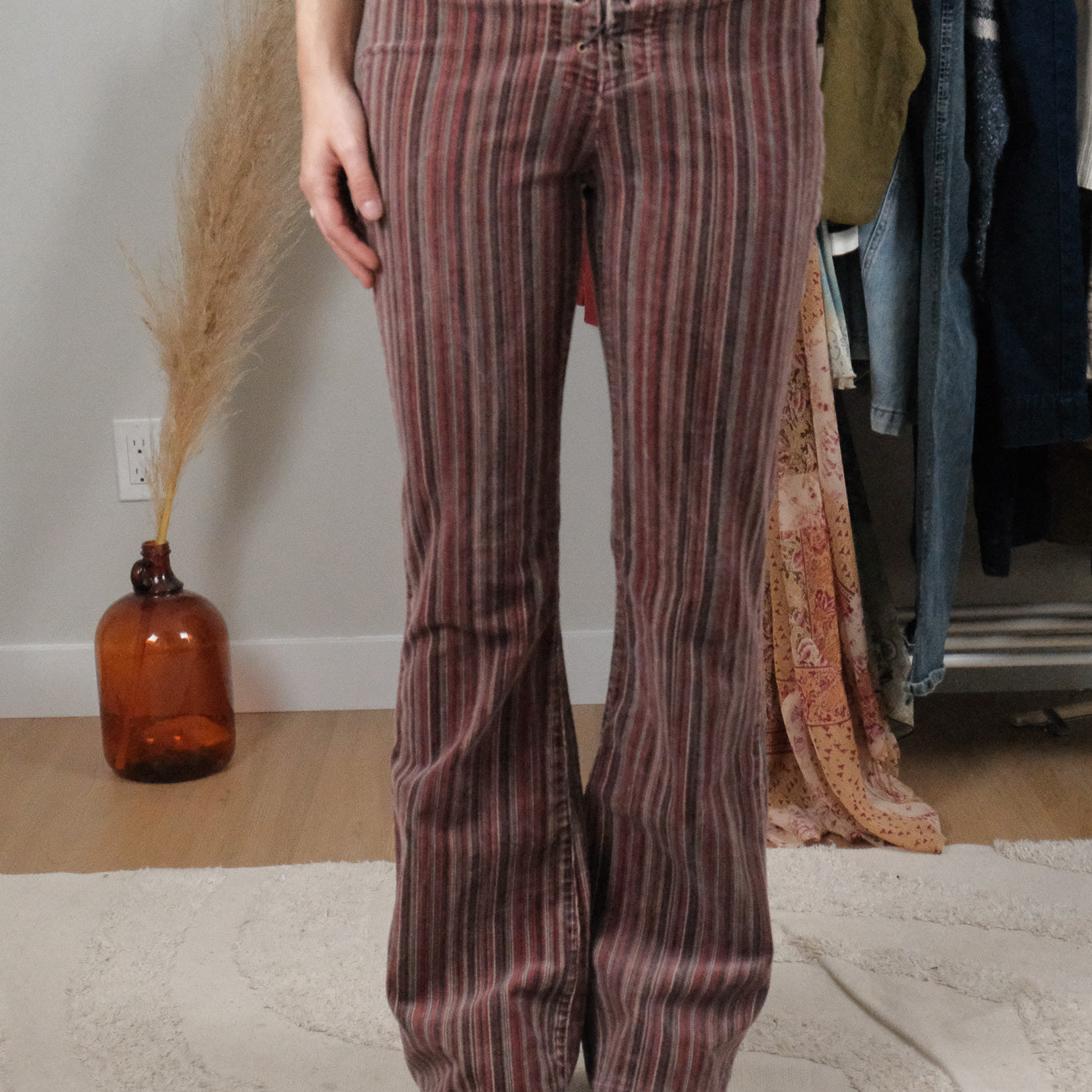 Vintage x Velvet Striped Low Rise Pants (6)