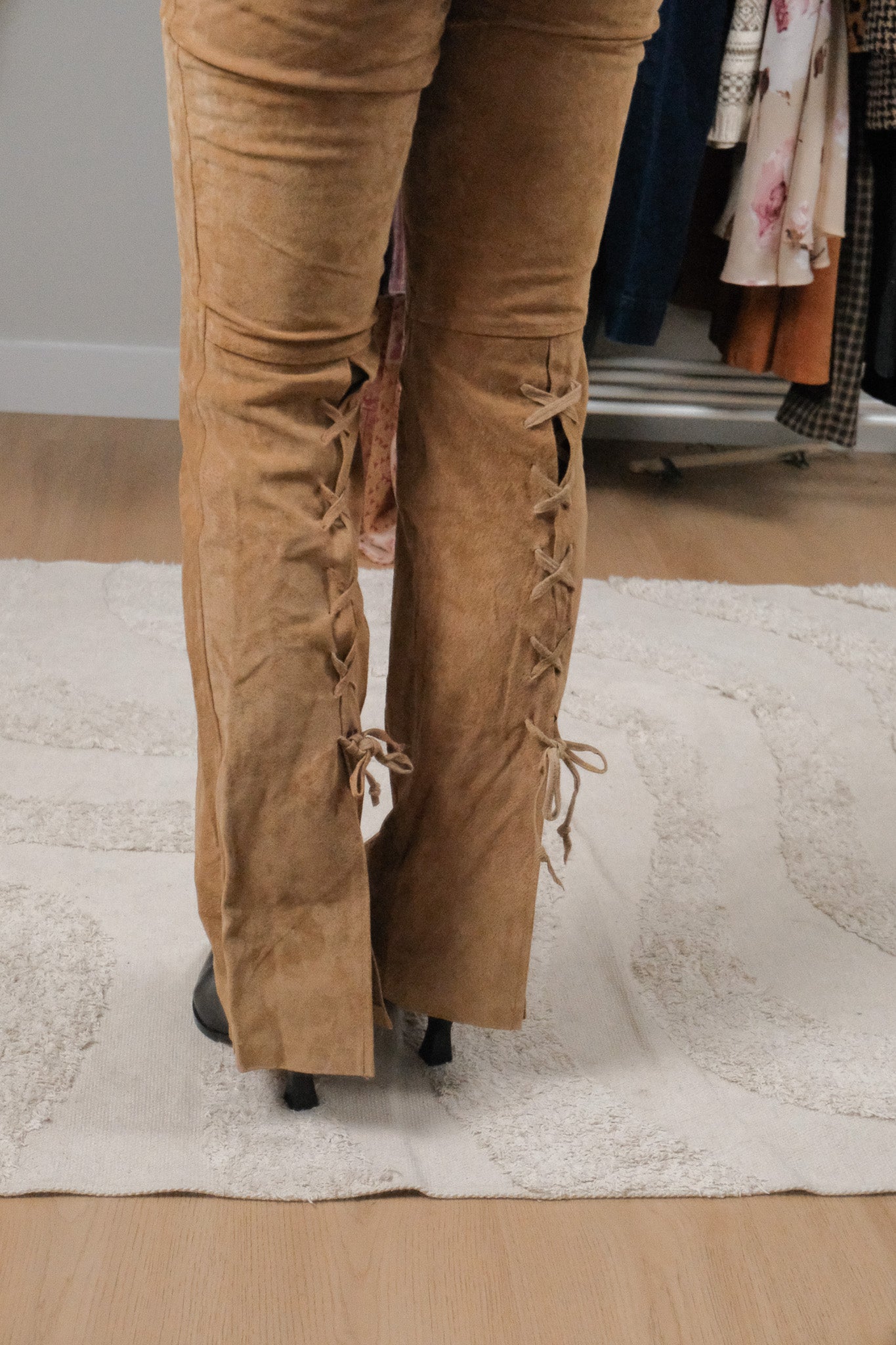 Vintage x Suede Low Rise Flare Pants (00/0)