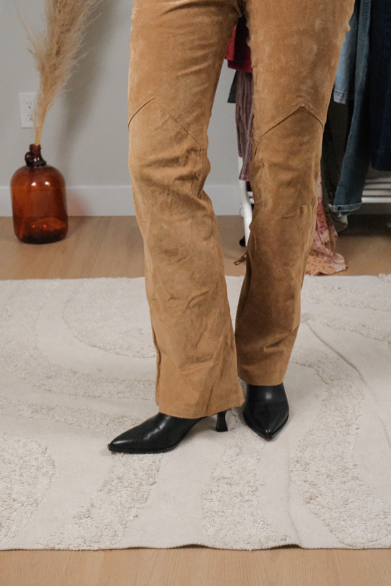 Vintage x Suede Low Rise Flare Pants (00/0)